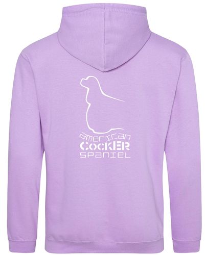 Unisex American Cocker Spaniel Pullover Hoodie Lavender (White)