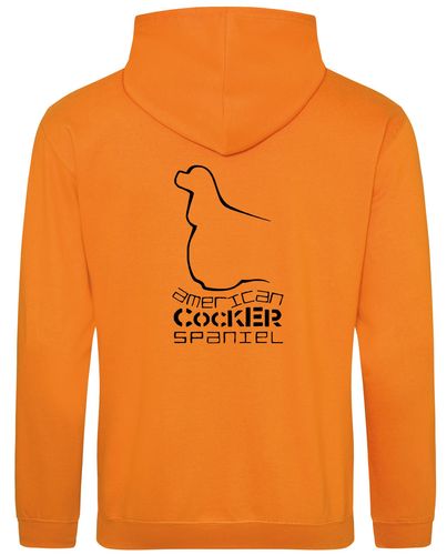 Unisex American Cocker Spaniel Pullover Hoodie Orange Crush (Black)