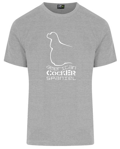 Unisex American Cocker Spaniel Roundneck T-Shirt Heather Grey (White)