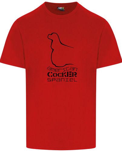 Unisex American Cocker Spaniel Roundneck T-Shirt Red (Black)