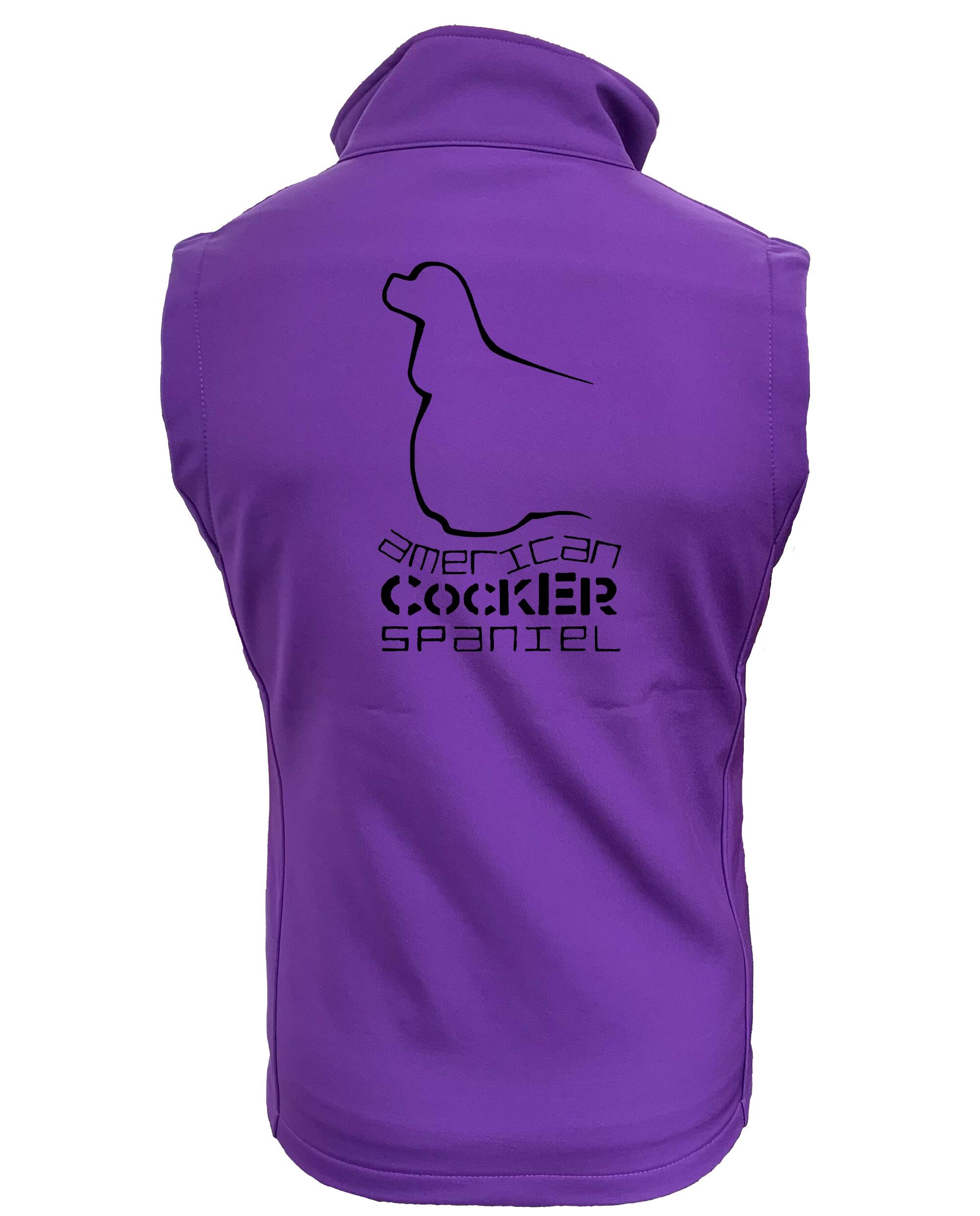 Female American Cocker Spaniel Softshell Gilet Purple (Black)