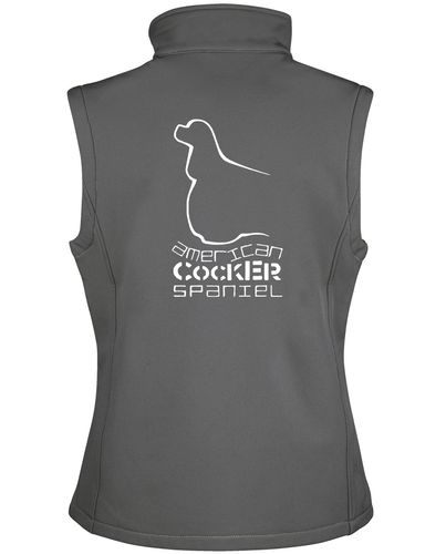 Unisex American Cocker Spaniel Softshell Jacket Charcoal (White)