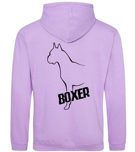 Unisex Boxer Ear Up Pullover Hoodie Lavender (Black)