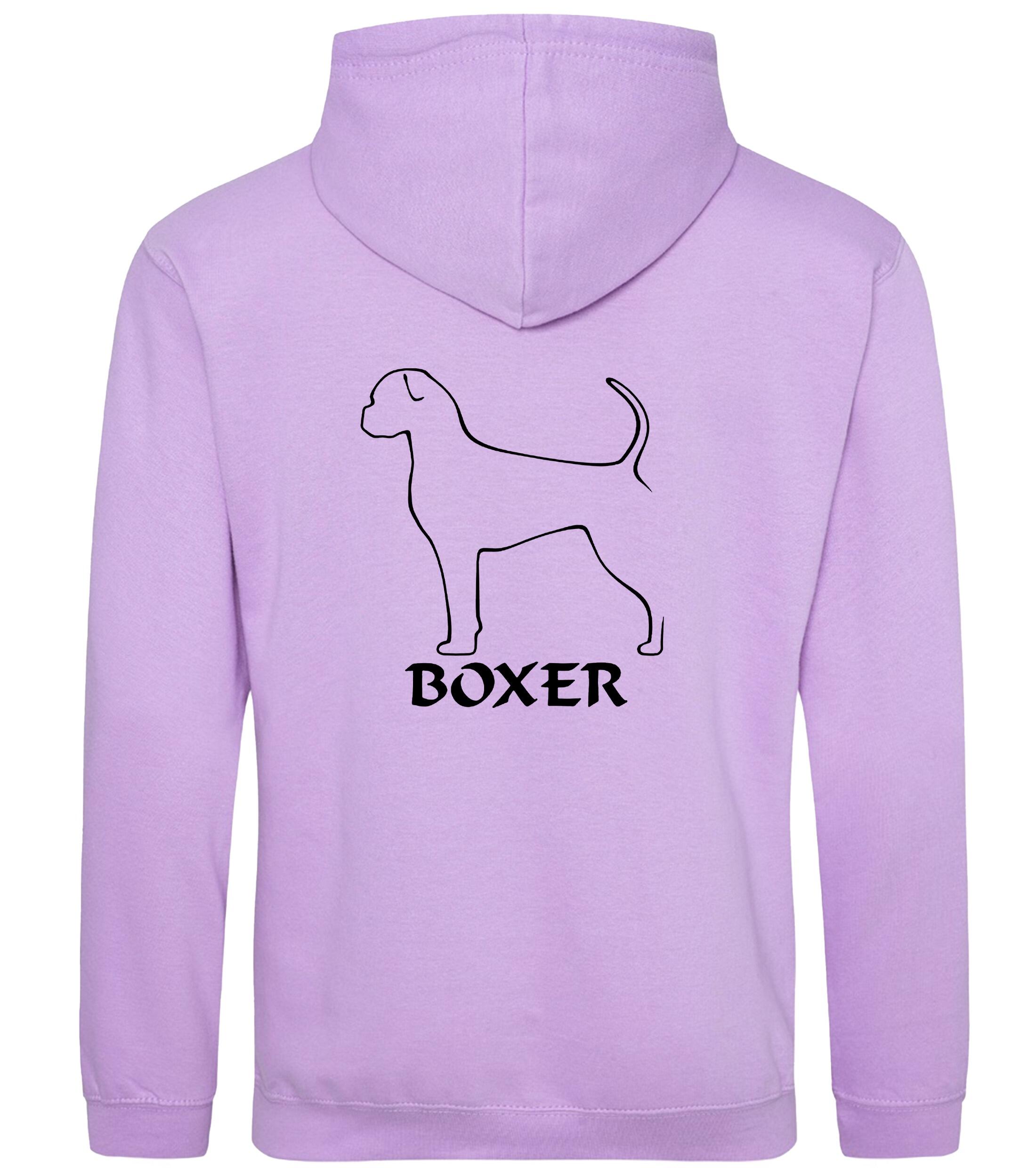 Unisex Boxer Ear Drop (2) Pullover Hoodie Lavender (Black)