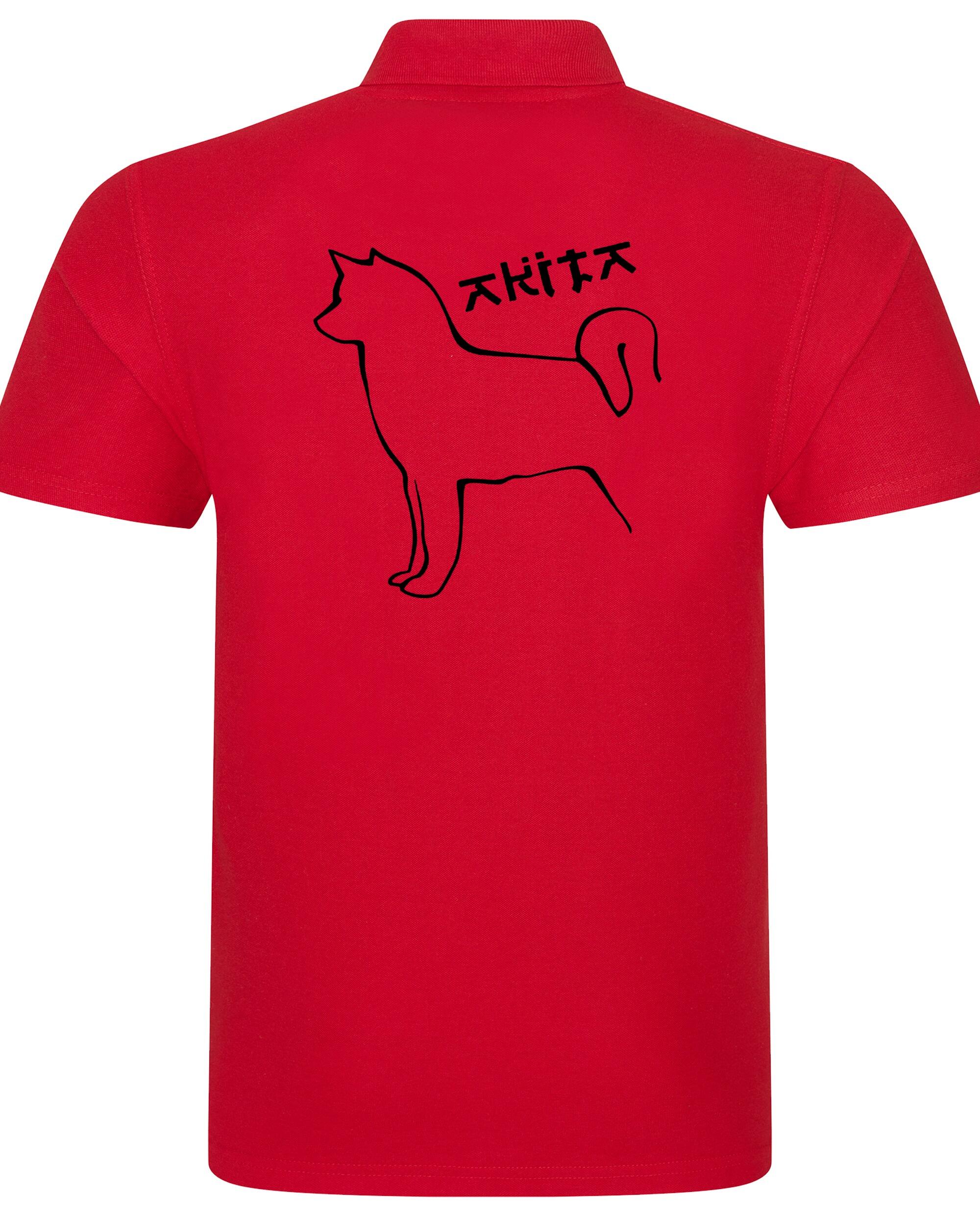 Unisex Akita Polo Shirt Red (Black)