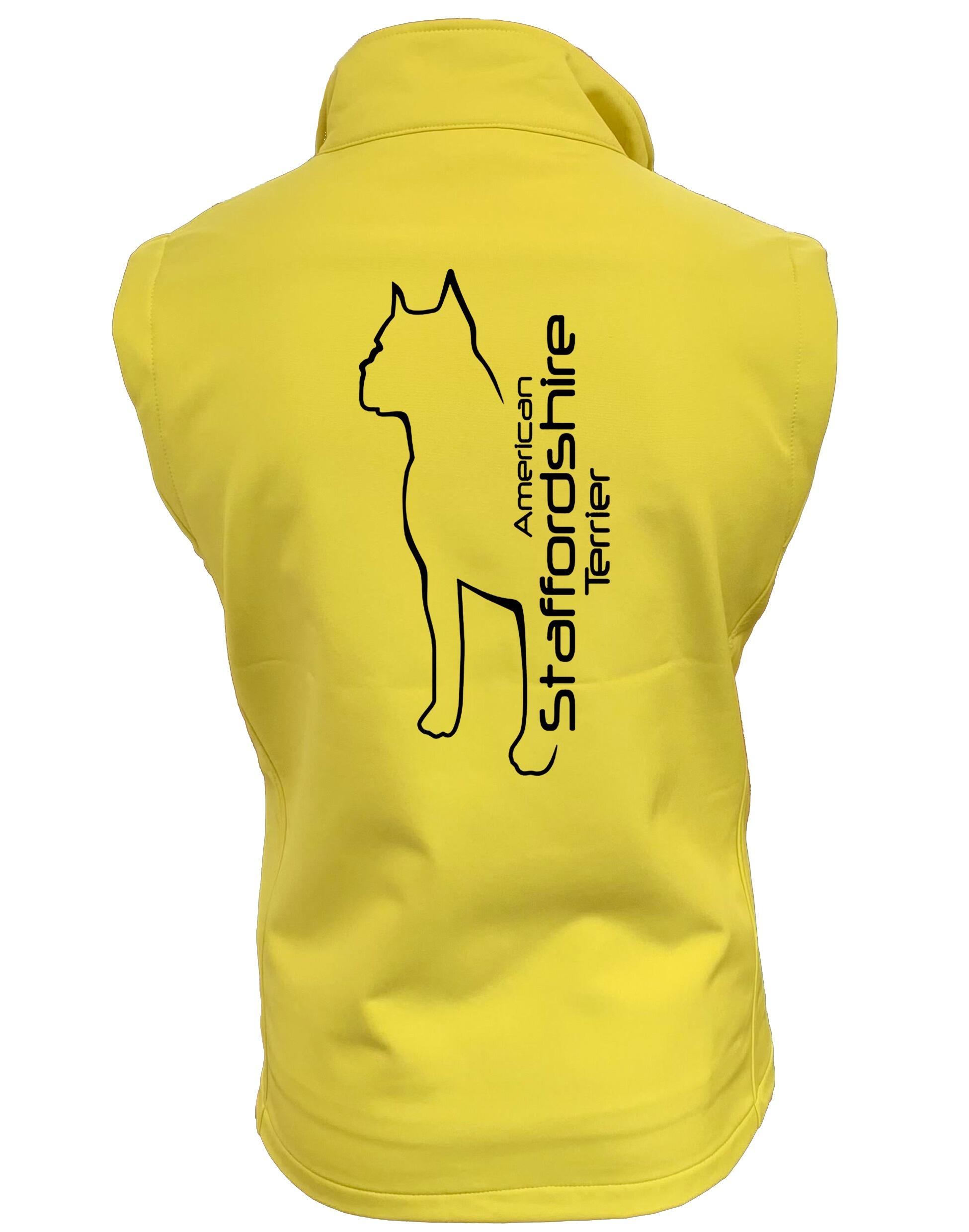 Female American Staffordshire Terrier Softshell Jacket Yellow (Black)