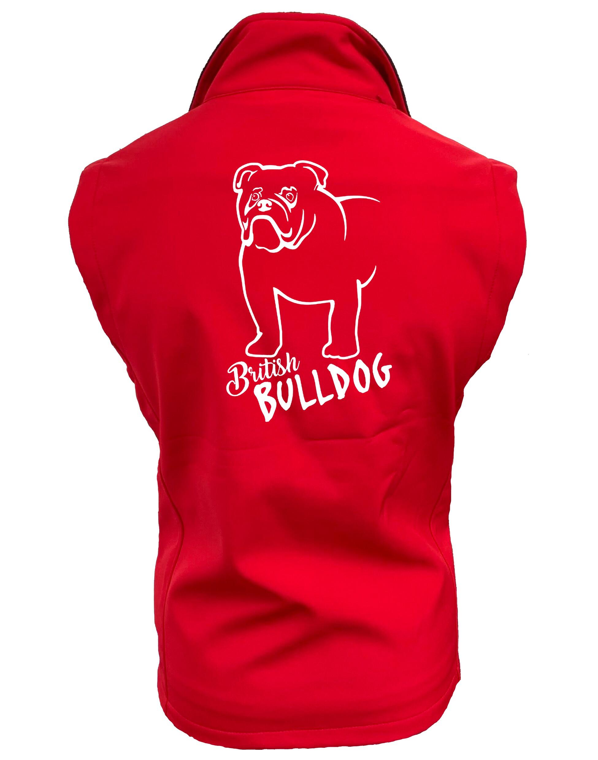 Unisex British Bulldog Softshell Gilet Red (White)