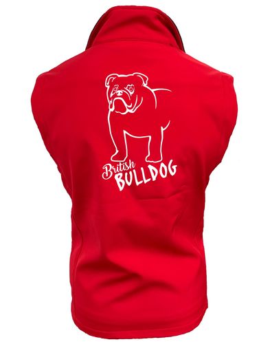 Unisex British Bulldog Softshell Gilet Red (White)