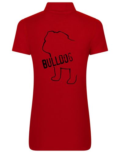 Female Bulldog (Body Design) Polo Shirt Red (Black)