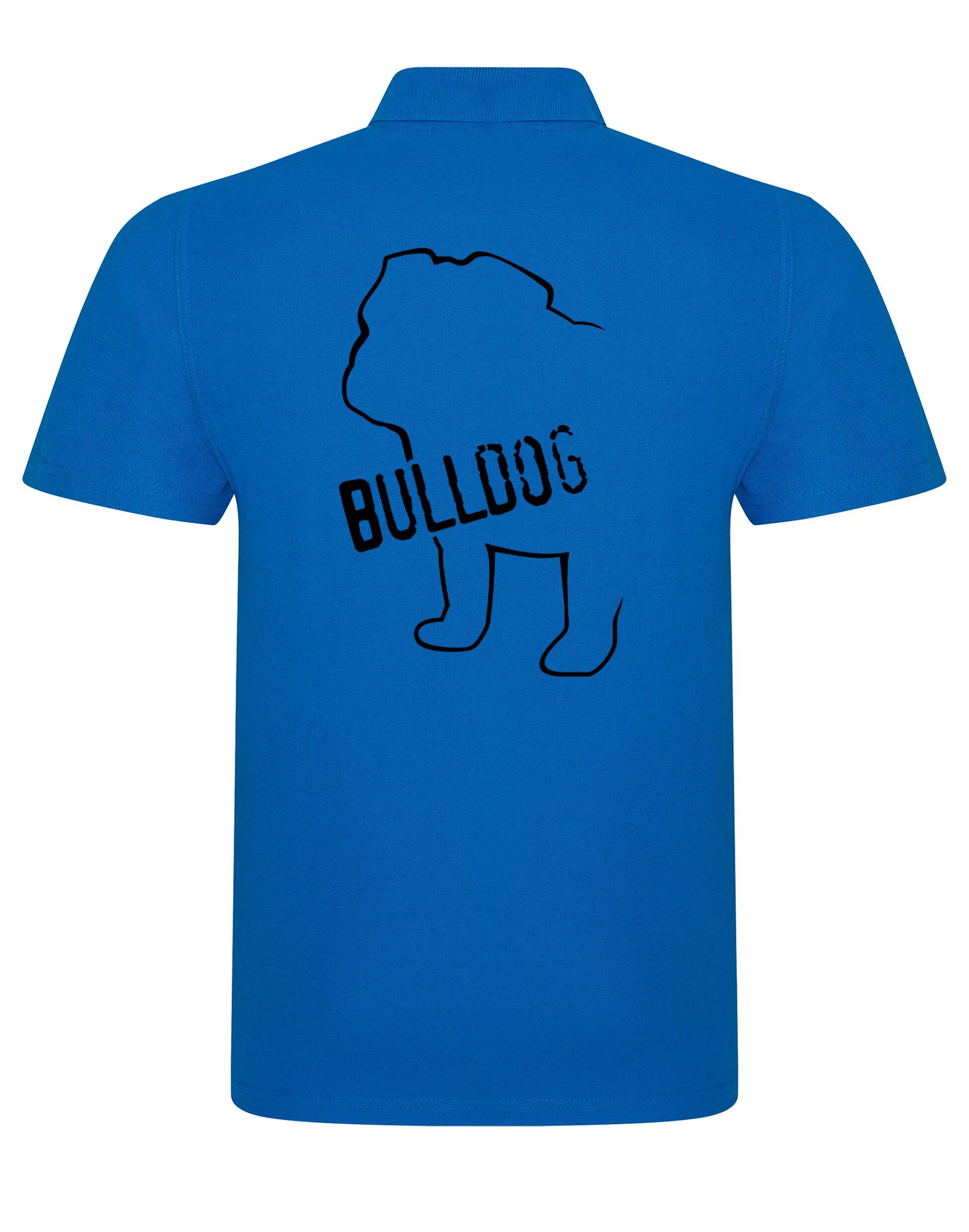 Unisex Bulldog (Body Design) Polo Shirt Sapphire Blue (Black)