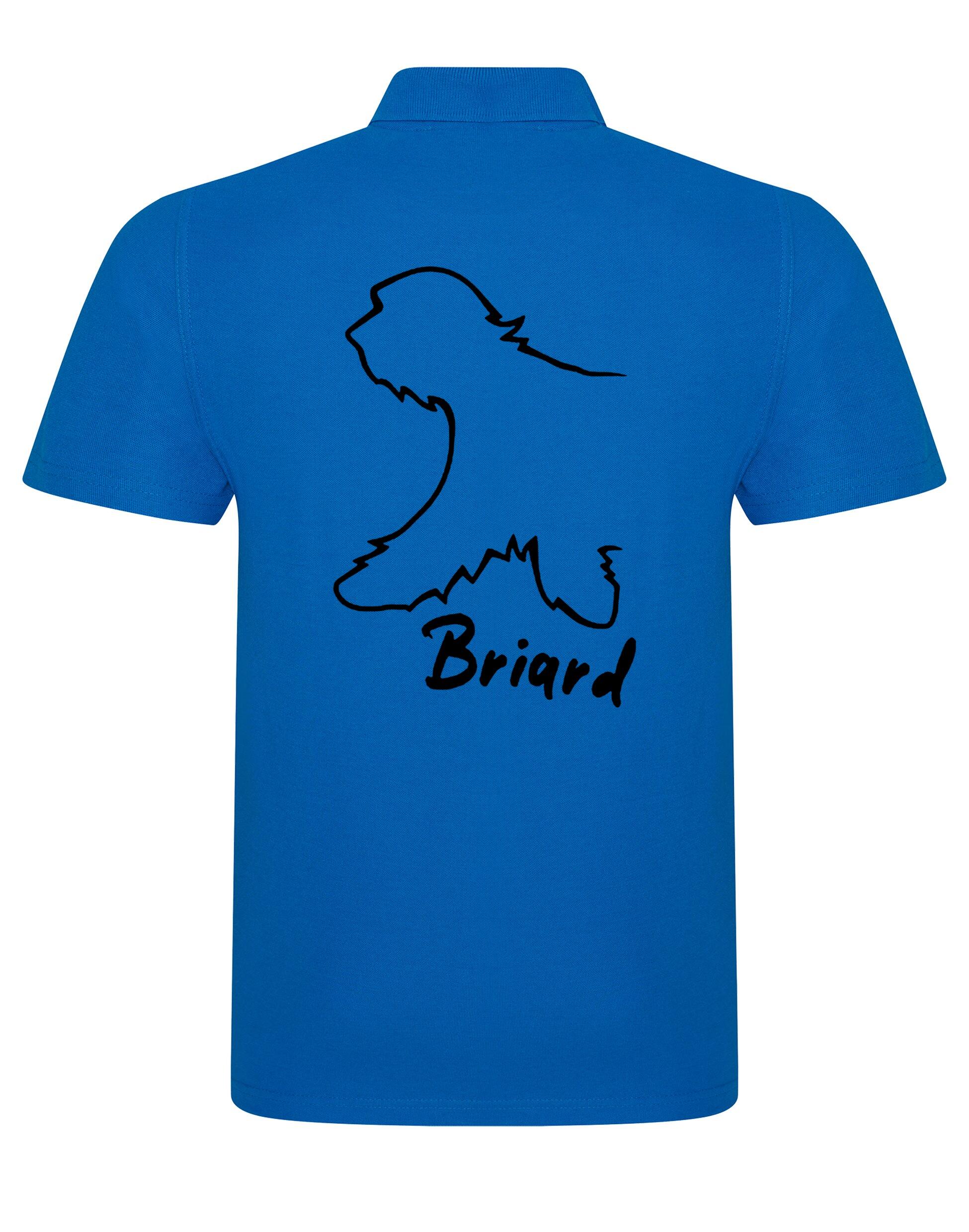 Unisex Briard Polo Shirt Sapphire Blue (Black)