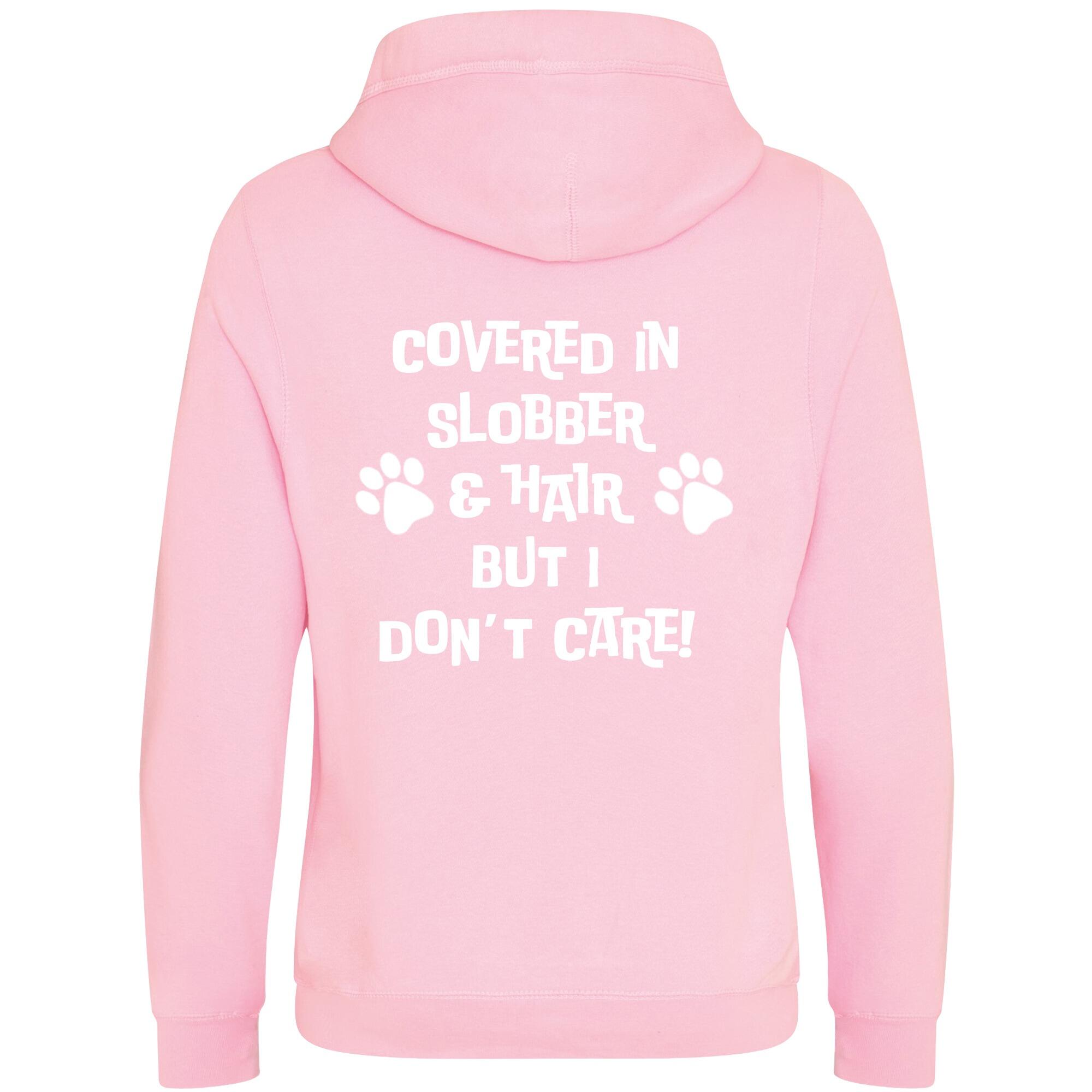 Baby Pink Cross Neck Hoodies with "Covered In Slobber" White Print - Agility Lifestyle Collection