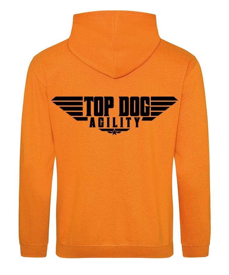 Orange Crush Pullover Hoodies with "Top Dog Agility" Black Print - Agility Lifestyle Collection