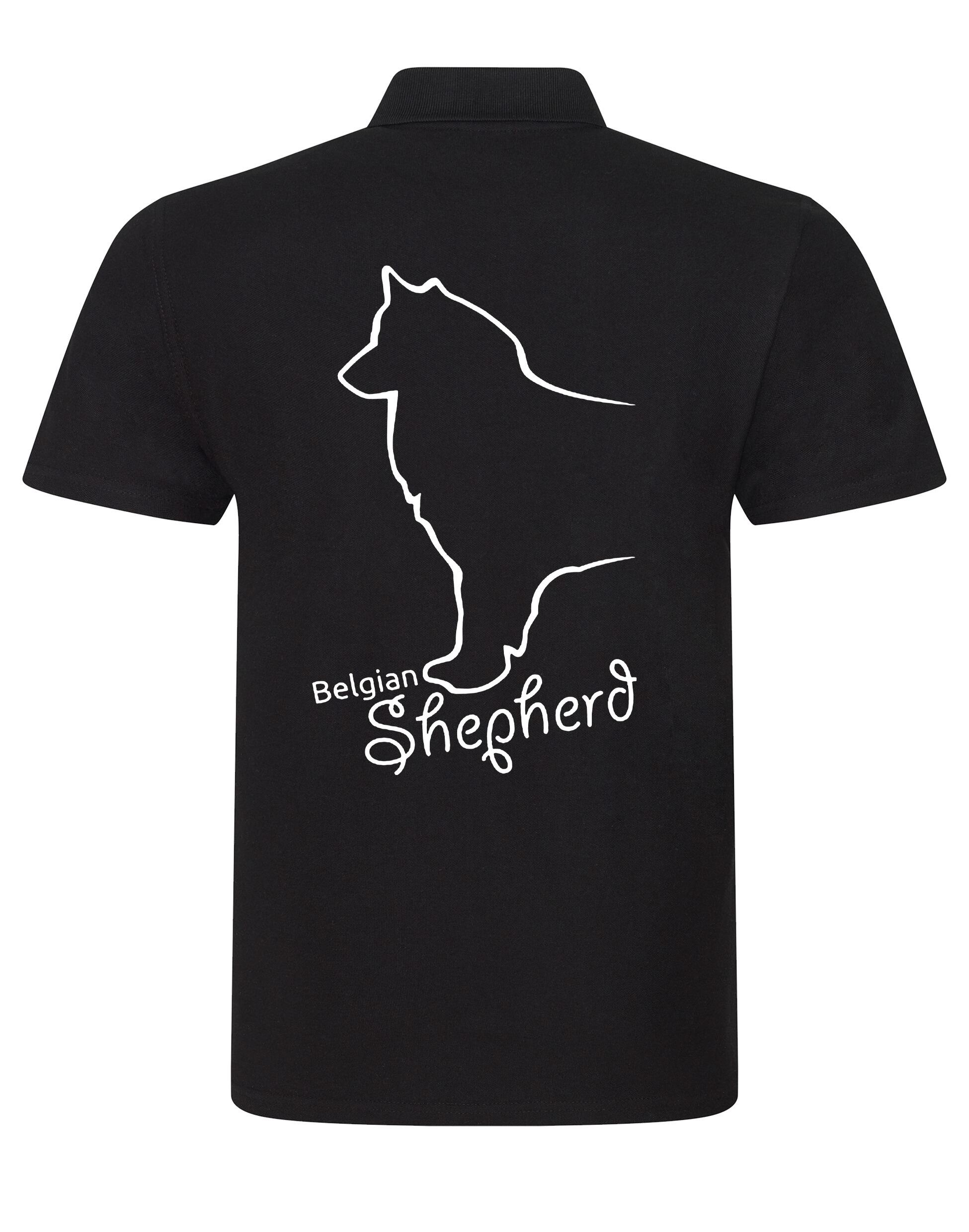 Unisex Cotton Polo with Belgian Shepherd Dog Breed Design – Comfort for Every Belgian Shepherd Enthusiast
