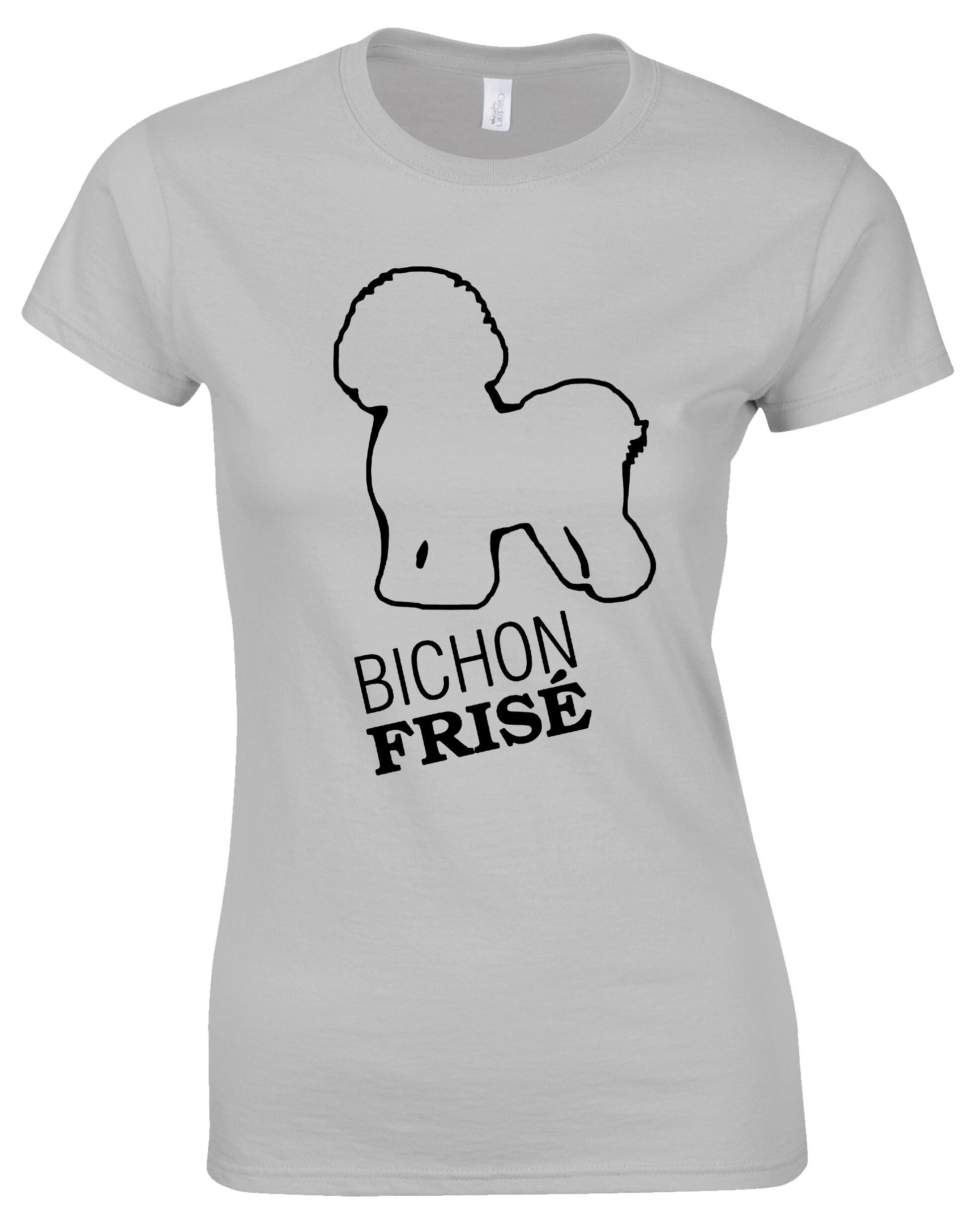 Female Roundneck T-shirt with Bichon Frise Dog Breed Design – Style for Every Dog Lover