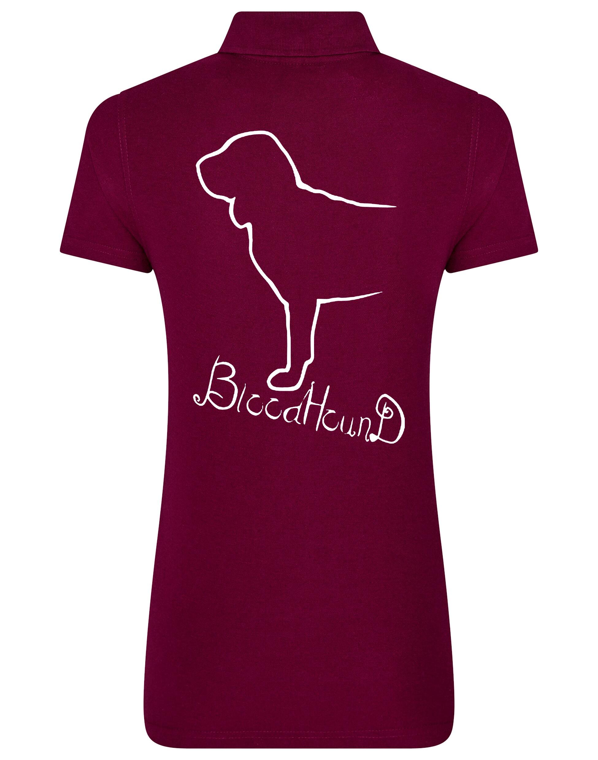 Women’s Cotton Polo with Bloodhound Dog Breed Design – A Must-Have for Bloodhound Enthusiasts