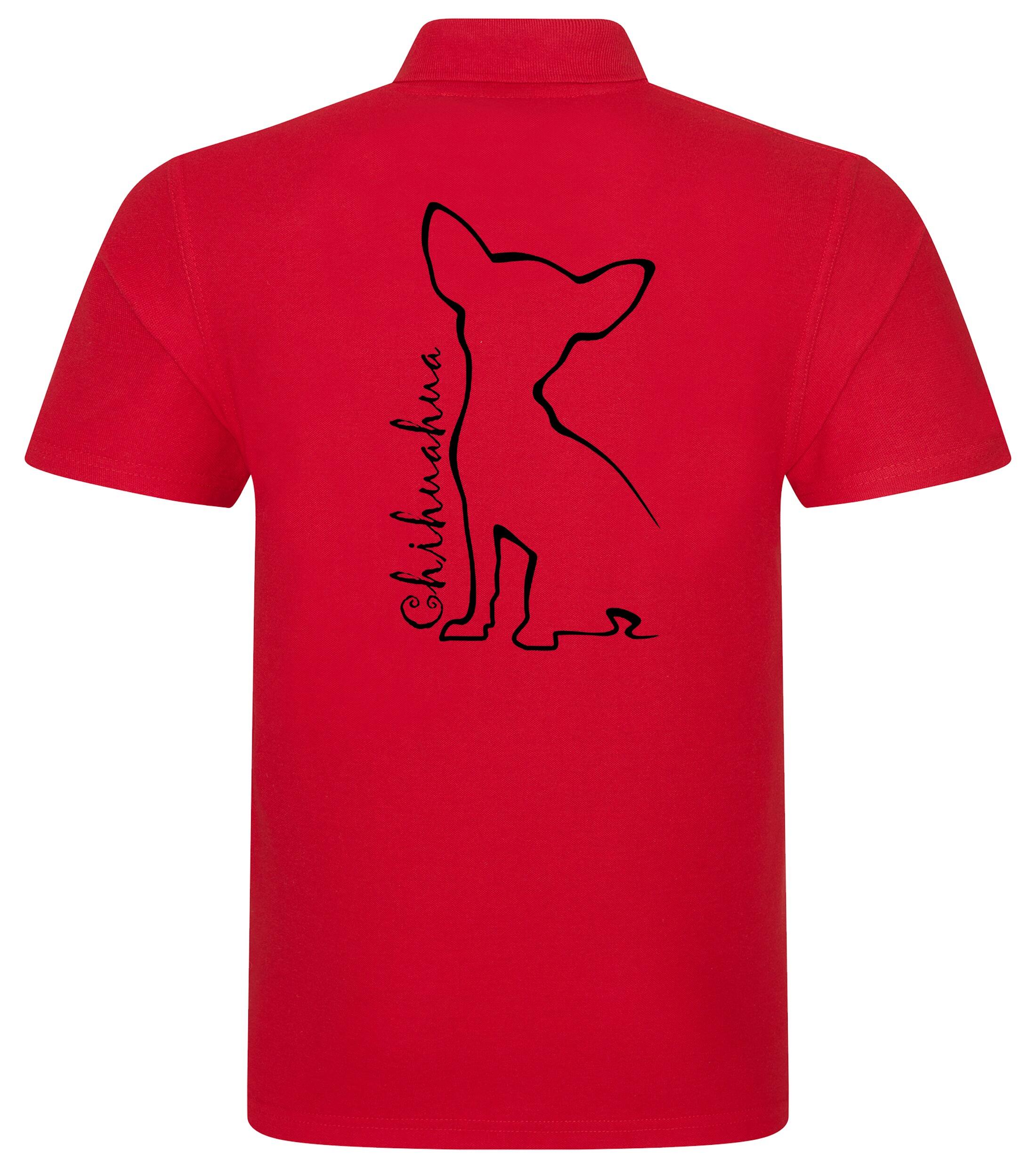 Unisex Cotton Polo with Chihuahua Outline Design – Comfort and Style for Every Chihuahua Enthusiast