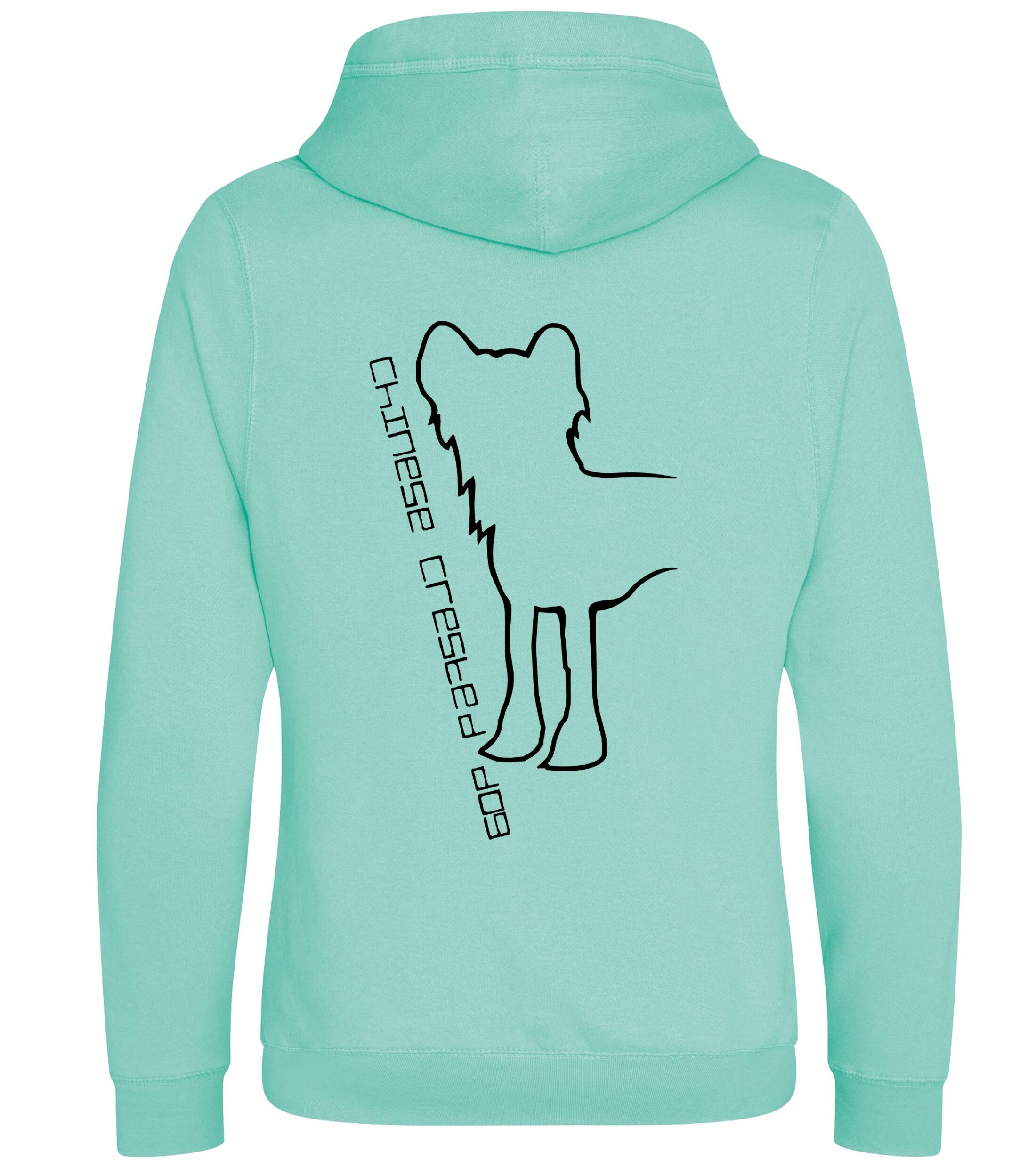 Unisex Crossneck Pullover Hoodie with Chinese Crested Dog Breed Design – A Must-Have for Chinese Crested Fans