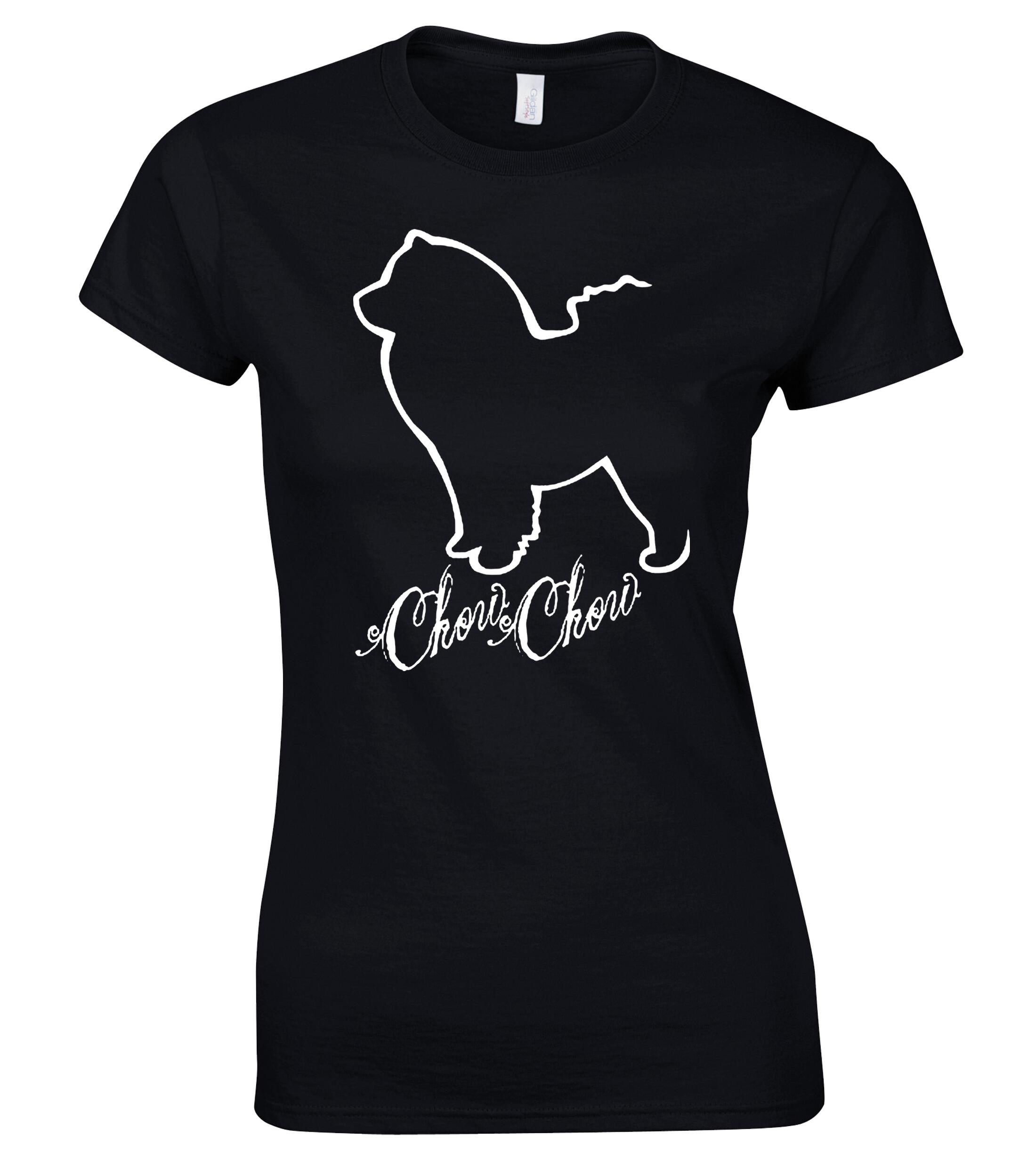Female Roundneck T-shirt with Chow Chow Dog Breed Design – Perfect for Every Chow Chow Lover