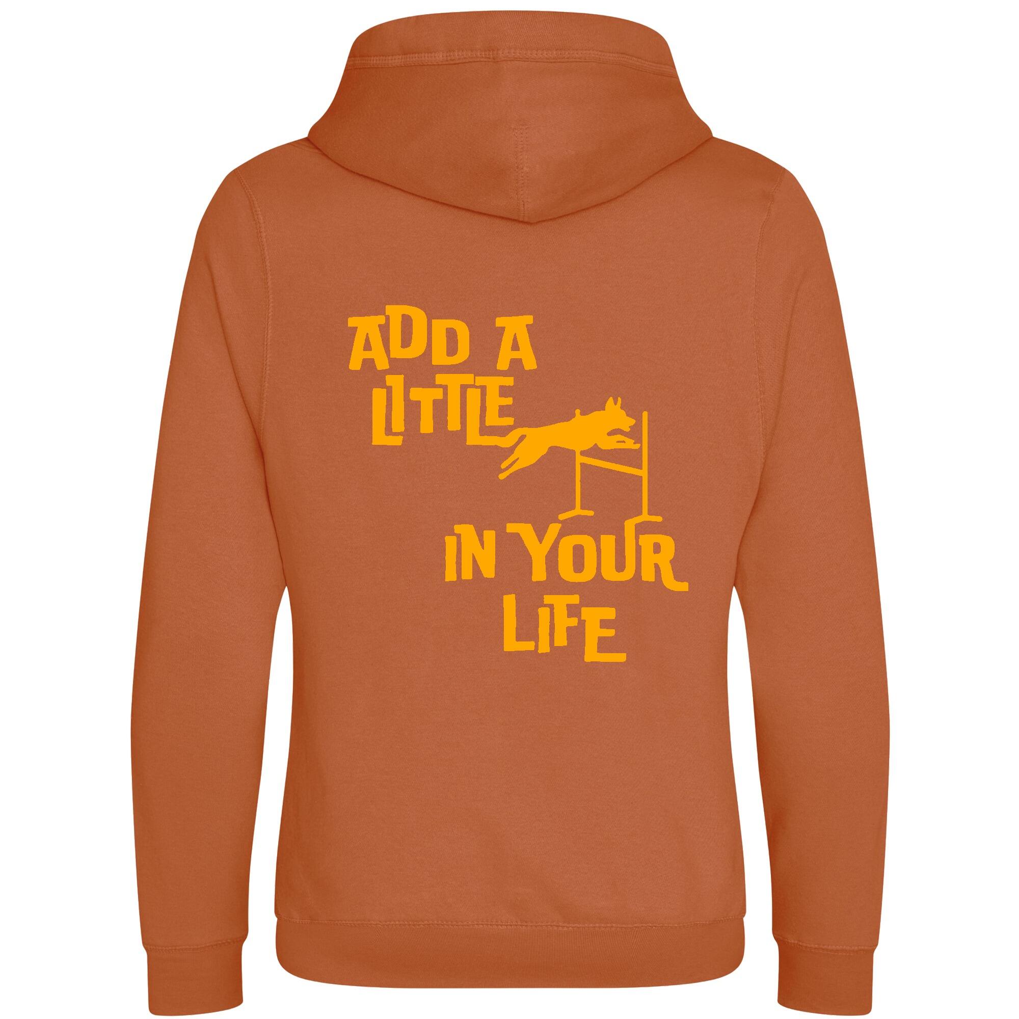 Cross Neck Hoodies with Add a Little Jump Orange Print - Agility Lifestyle Collection