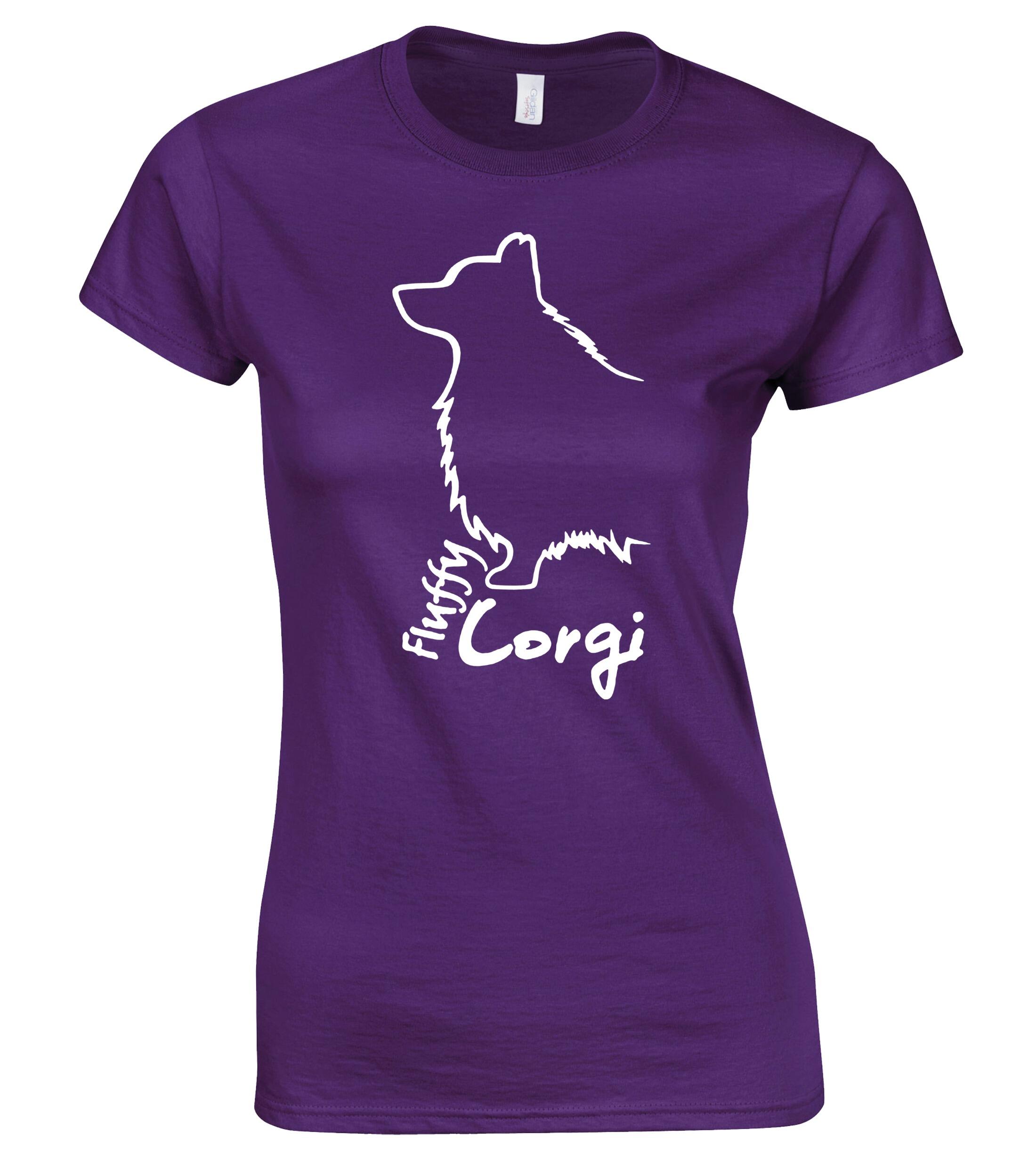 Female Roundneck T-shirt with Corgi Fluffy Dog Breed Design – Perfect for Corgi Fluffy Enthusiasts