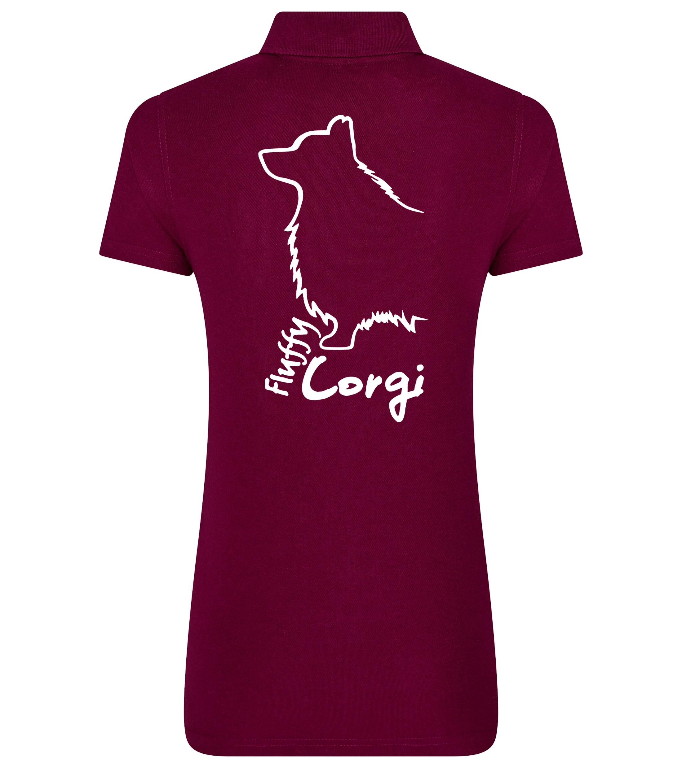 Women’s Cotton Polo with Corgi Fluffy Dog Breed Design – Chic Comfort for Corgi Fluffy Fans