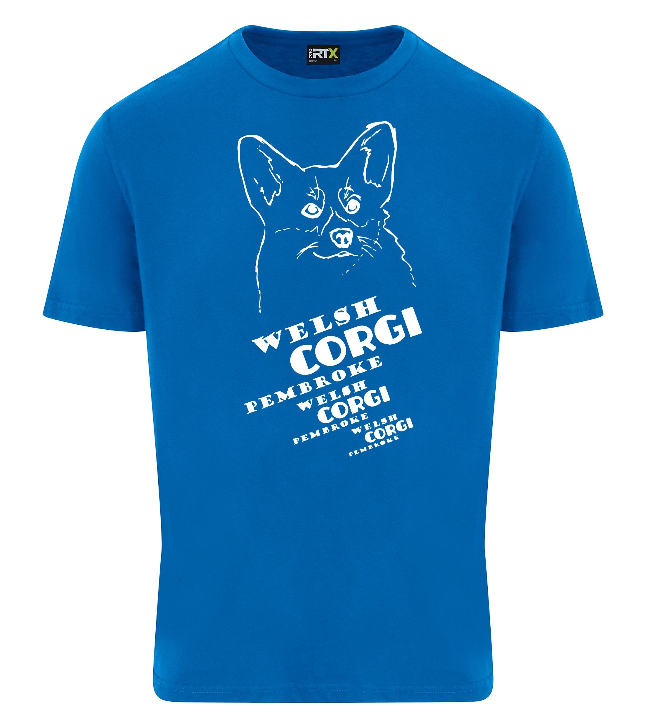 Unisex Roundneck T-shirt with Corgi Pembroke (Face) Dog Breed Design – Perfect for Corgi Lovers