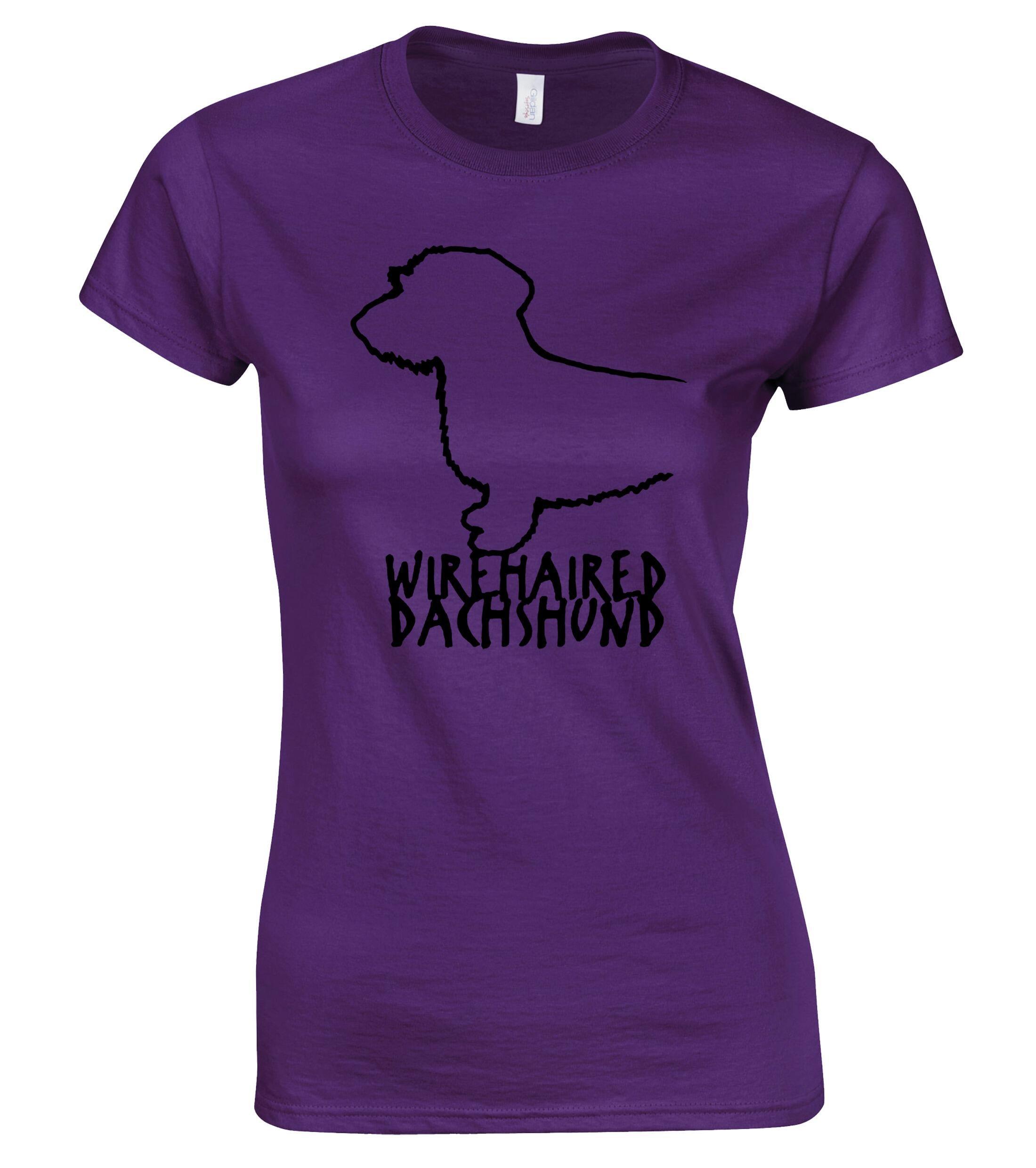 Dachshund (Wirehaired) Dog Breed Design Women’s Roundneck T-Shirt – Celebrate Your Love in Style