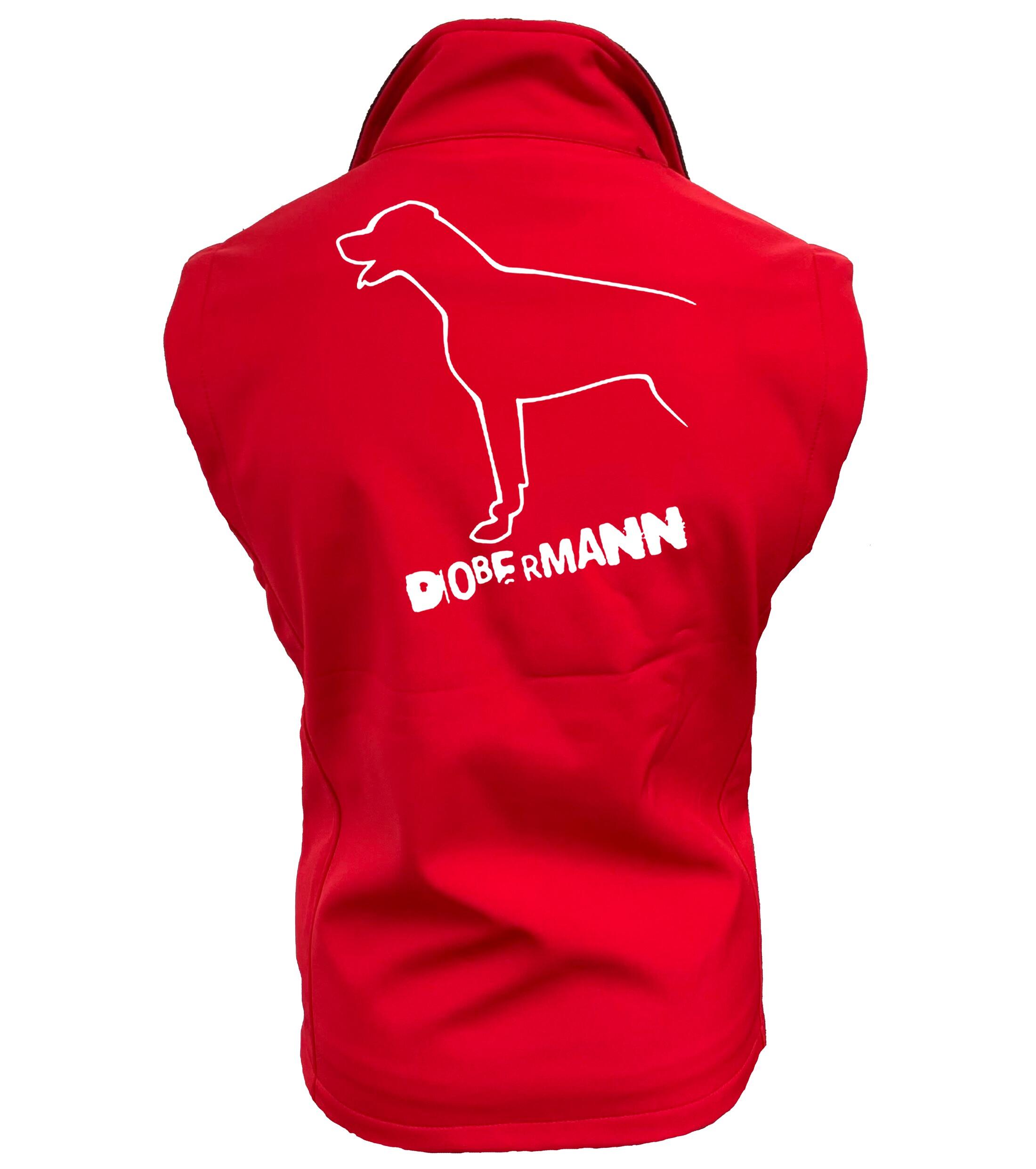 Dobermann (Outline) Design Unisex Softshell Gilet – Functional Style for Dobermann Enthusiasts