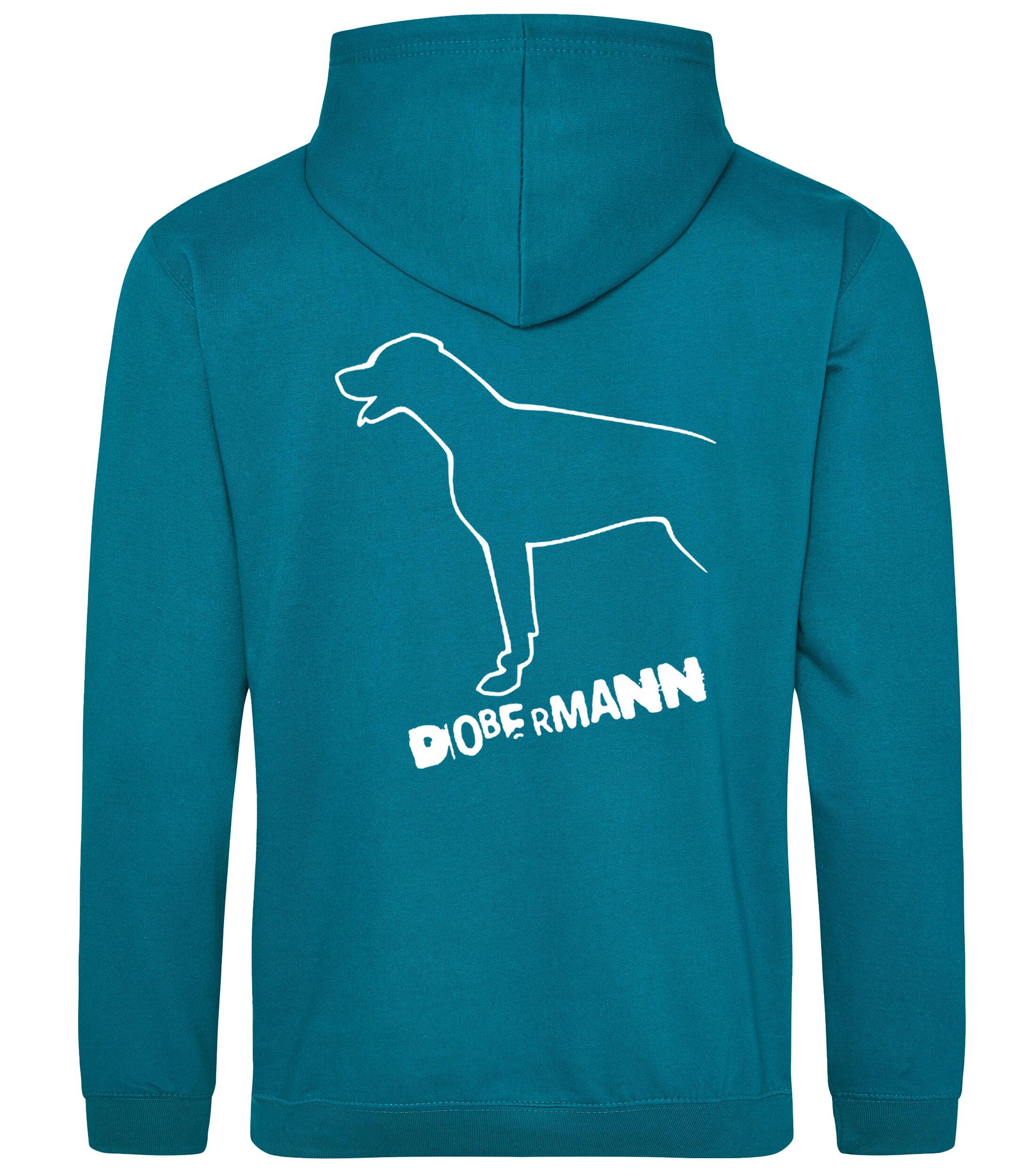 Dobermann (Outline) Design Pullover Hoodie – Stylish & Cozy for Dobermann Enthusiasts