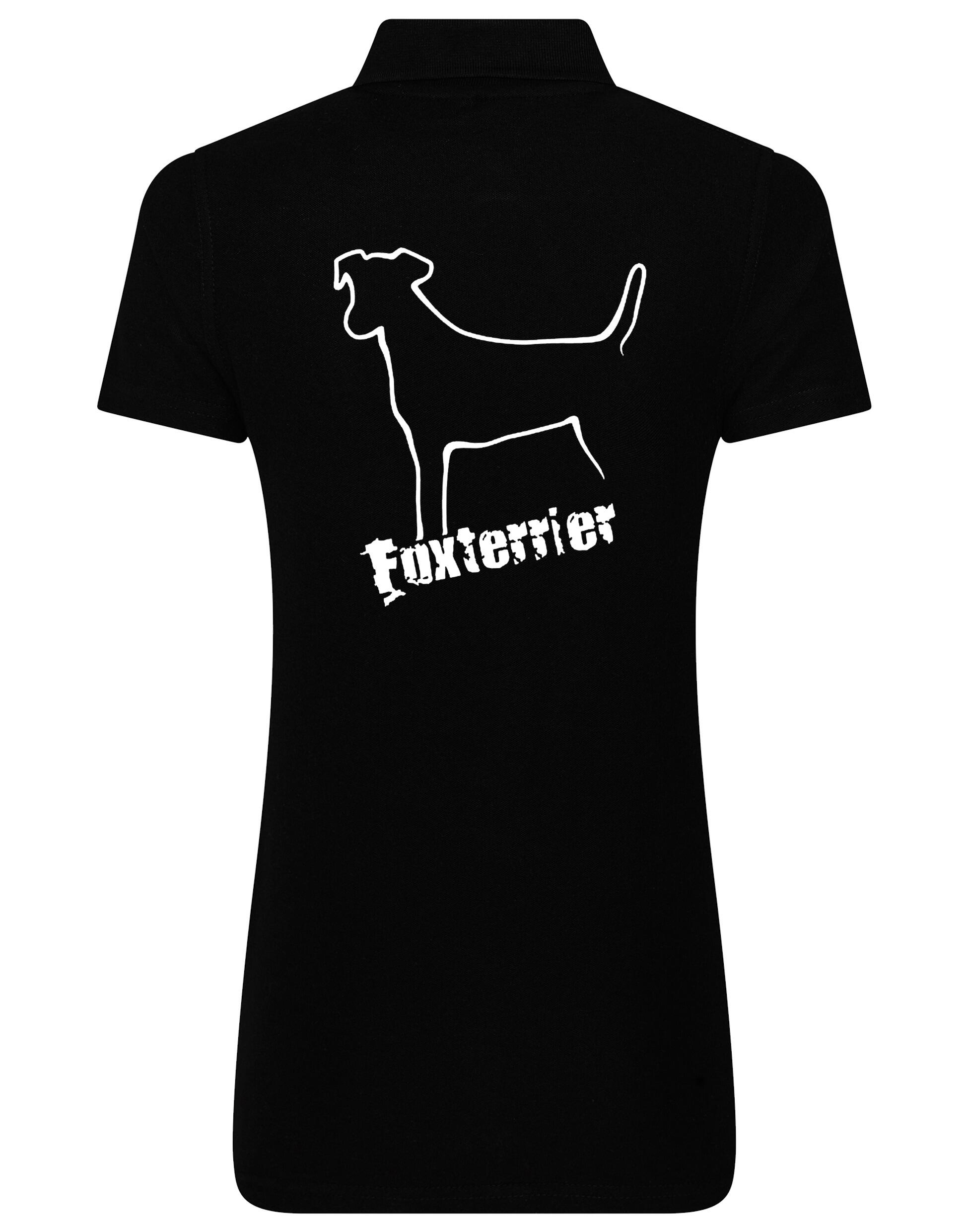 Women’s Cotton Polo with Fox Terrier Design – Stylish Apparel for Terrier Lovers