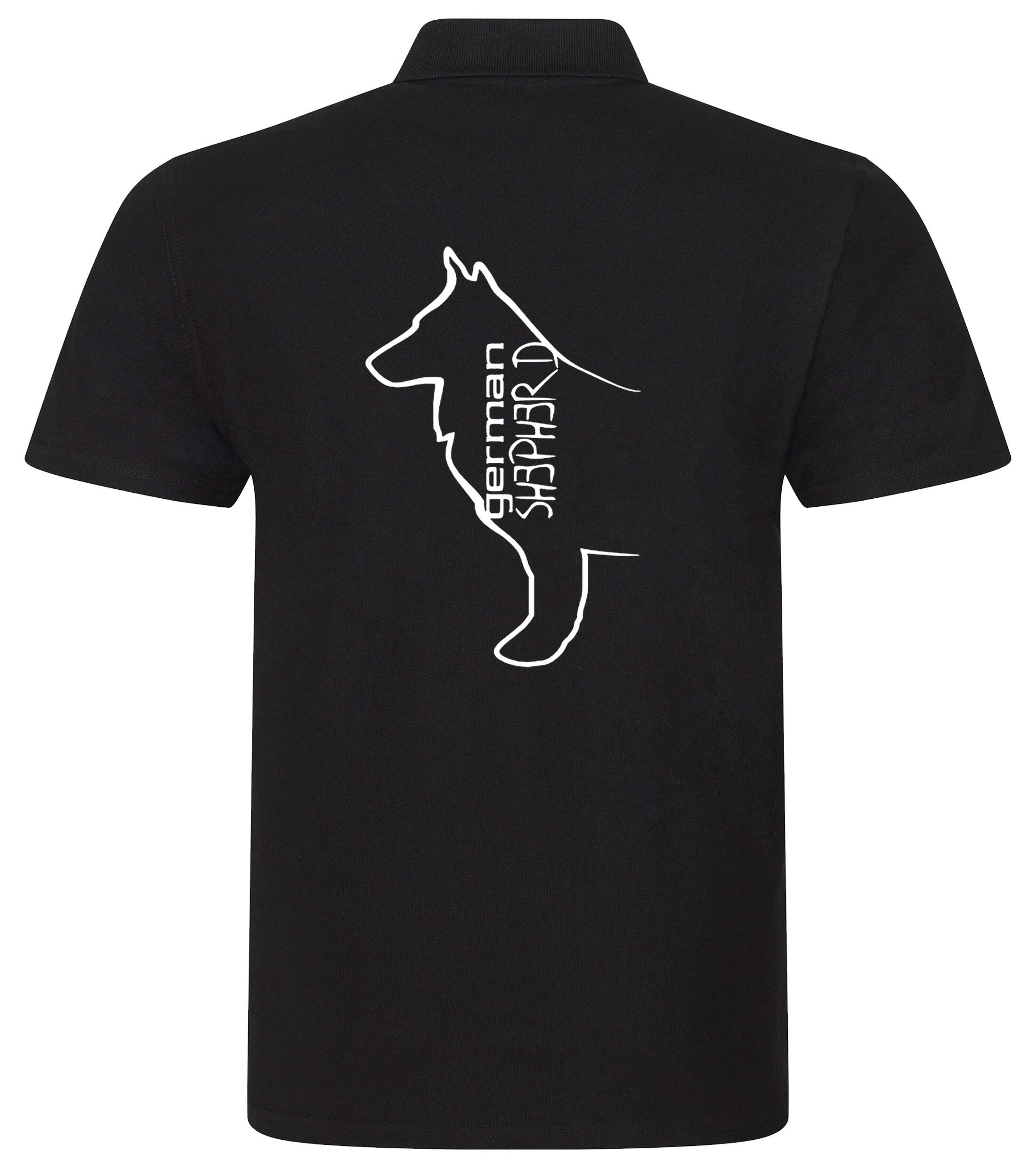 German Shepherd Outline Unisex Cotton Polo – Comfort and Style for Every Shepherd Enthusiast