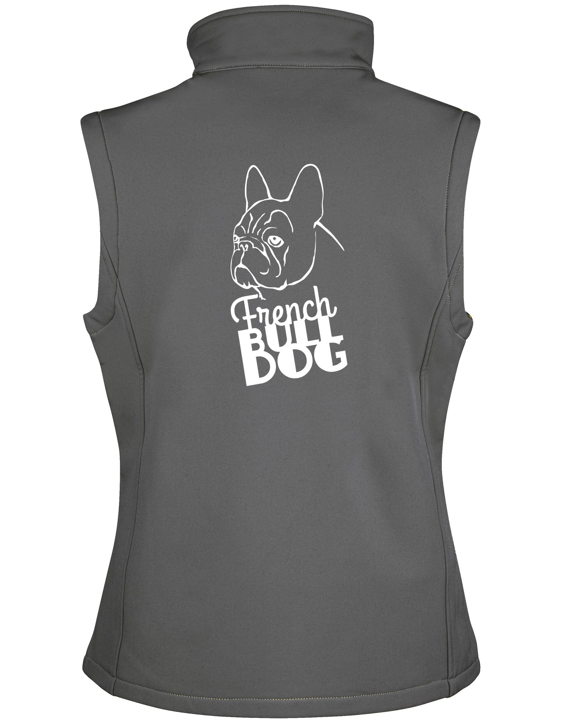 French Bulldog (Head) Design Unisex Softshell Gilet – Functional Style for French Bulldog Enthusiasts