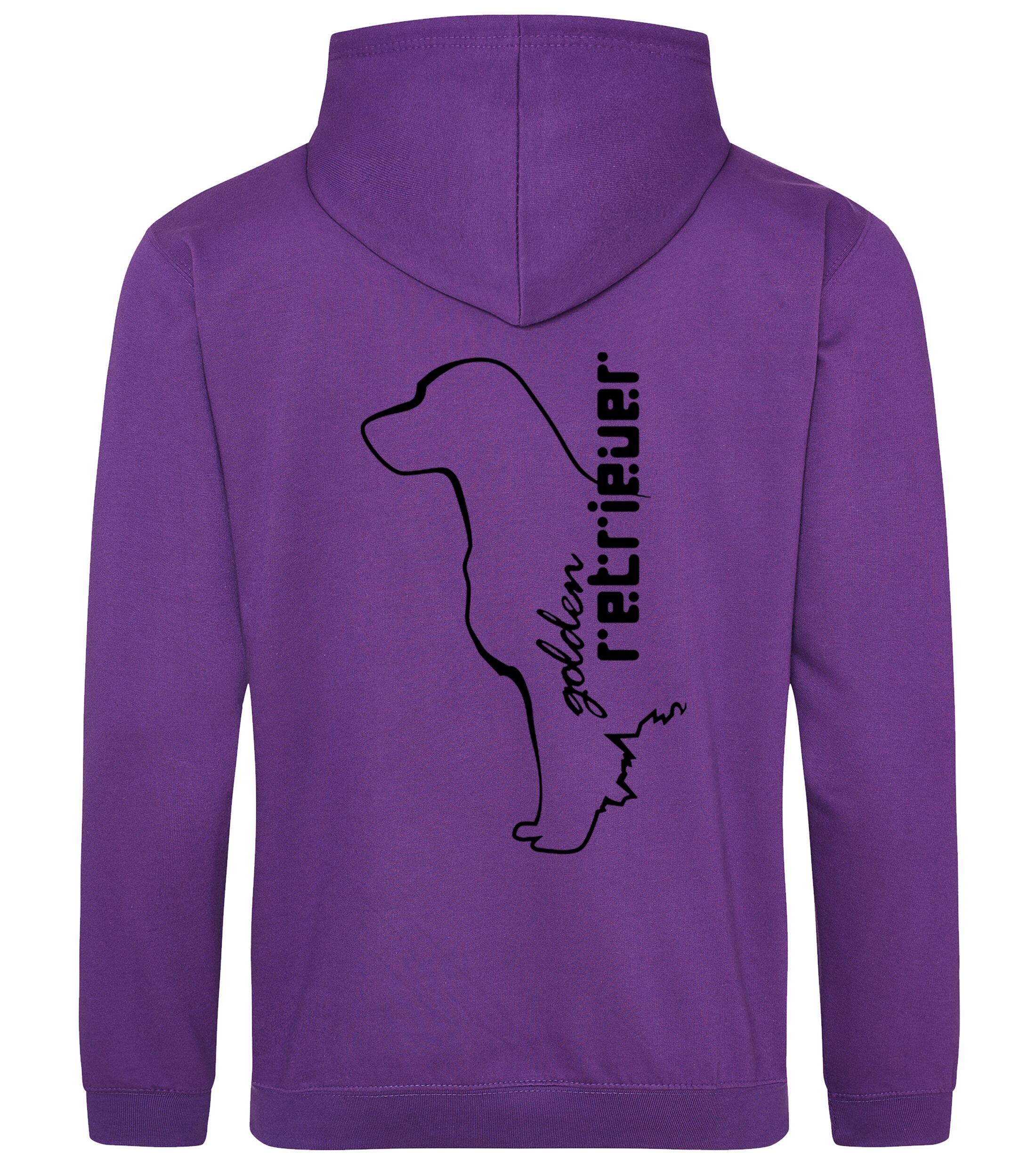 Pullover hoodie featuring an exclusive Golden Retriever design and paw prints, crafted from heavy-blend fabric with a cozy fleece interior, perfect for dog lovers and outdoor comfort.