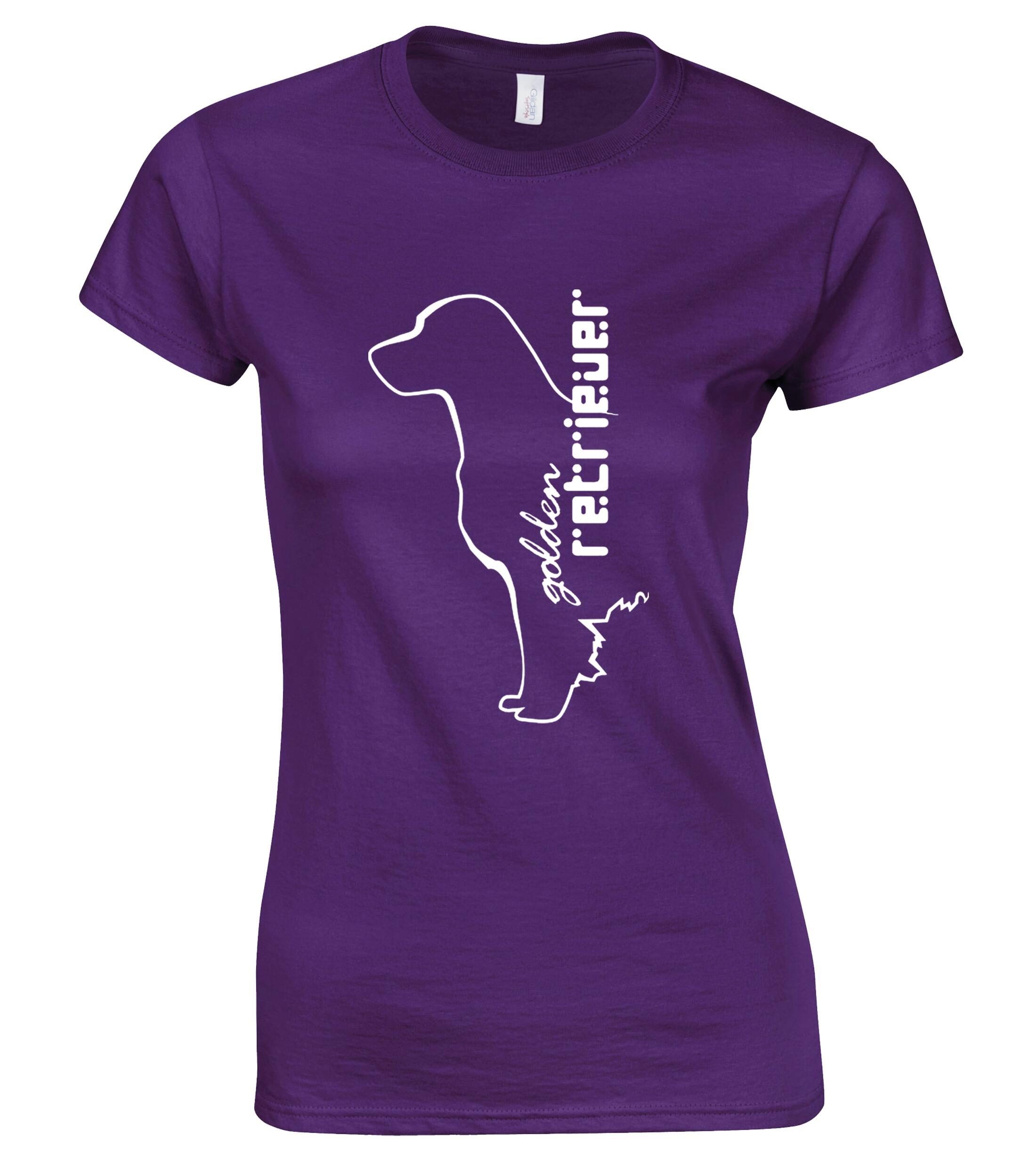 Golden Retriever Female Roundneck T-shirt with a detailed breed graphic, crafted from soft, breathable cotton and tailored with a feminine fit for stylish comfort.