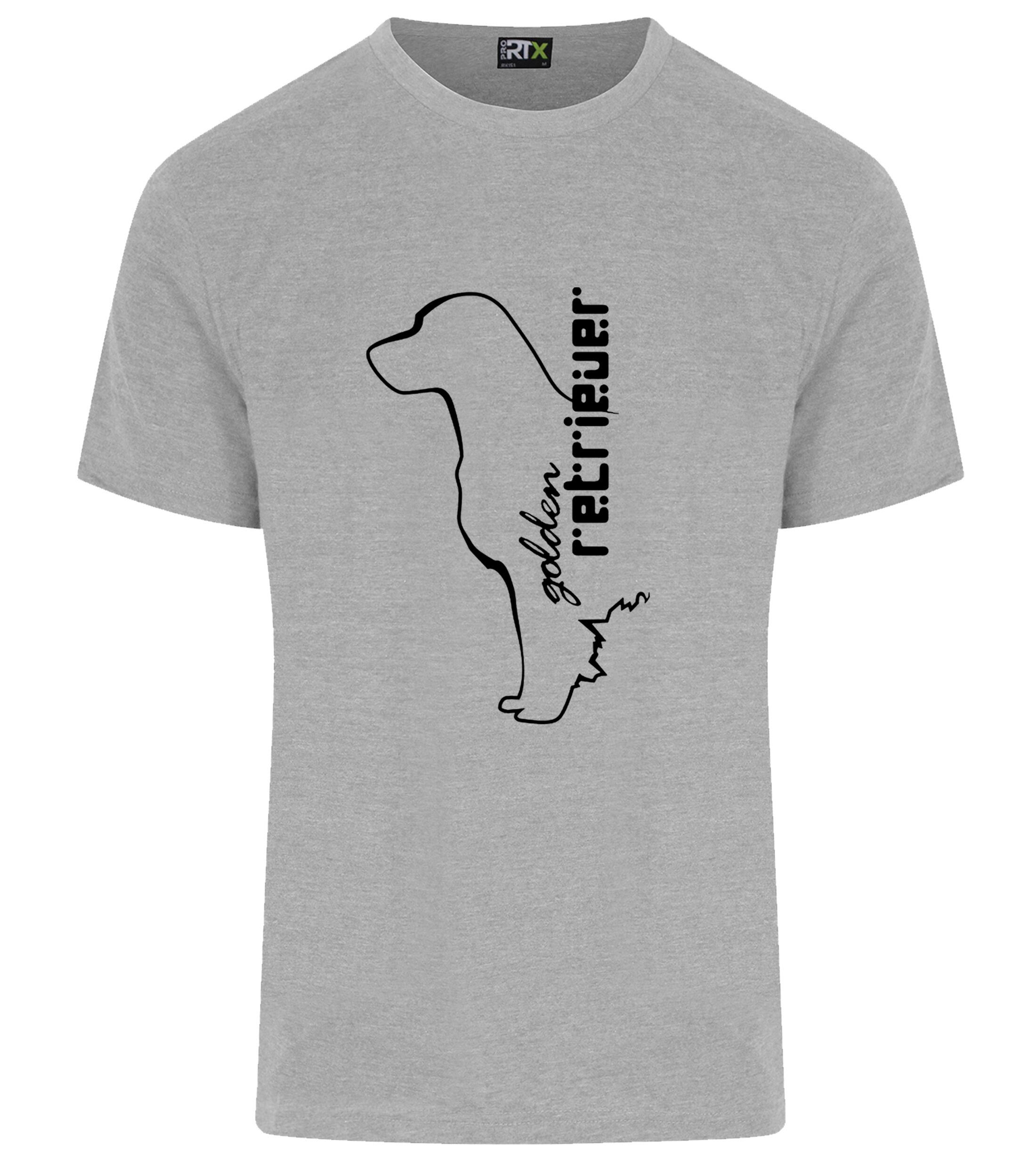 Unisex Roundneck T-shirt with a detailed Golden Retriever graphic, crafted from soft cotton for breathable comfort and featuring a relaxed, versatile fit suitable for all genders.