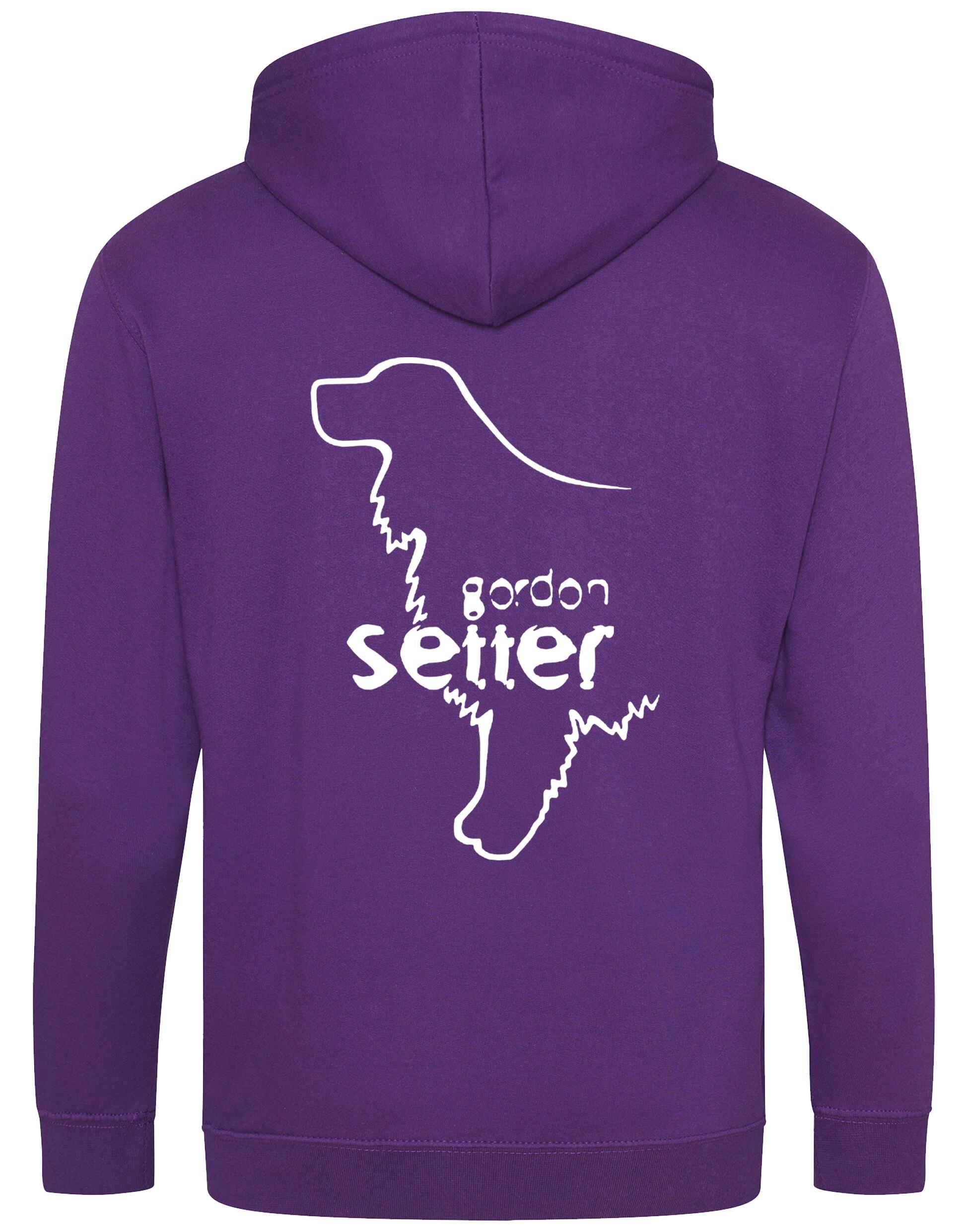 Zipped hoodie featuring exclusive Gordon Setter design, full-zip closure, brushed fleece interior, and practical front pockets for added warmth and style.
