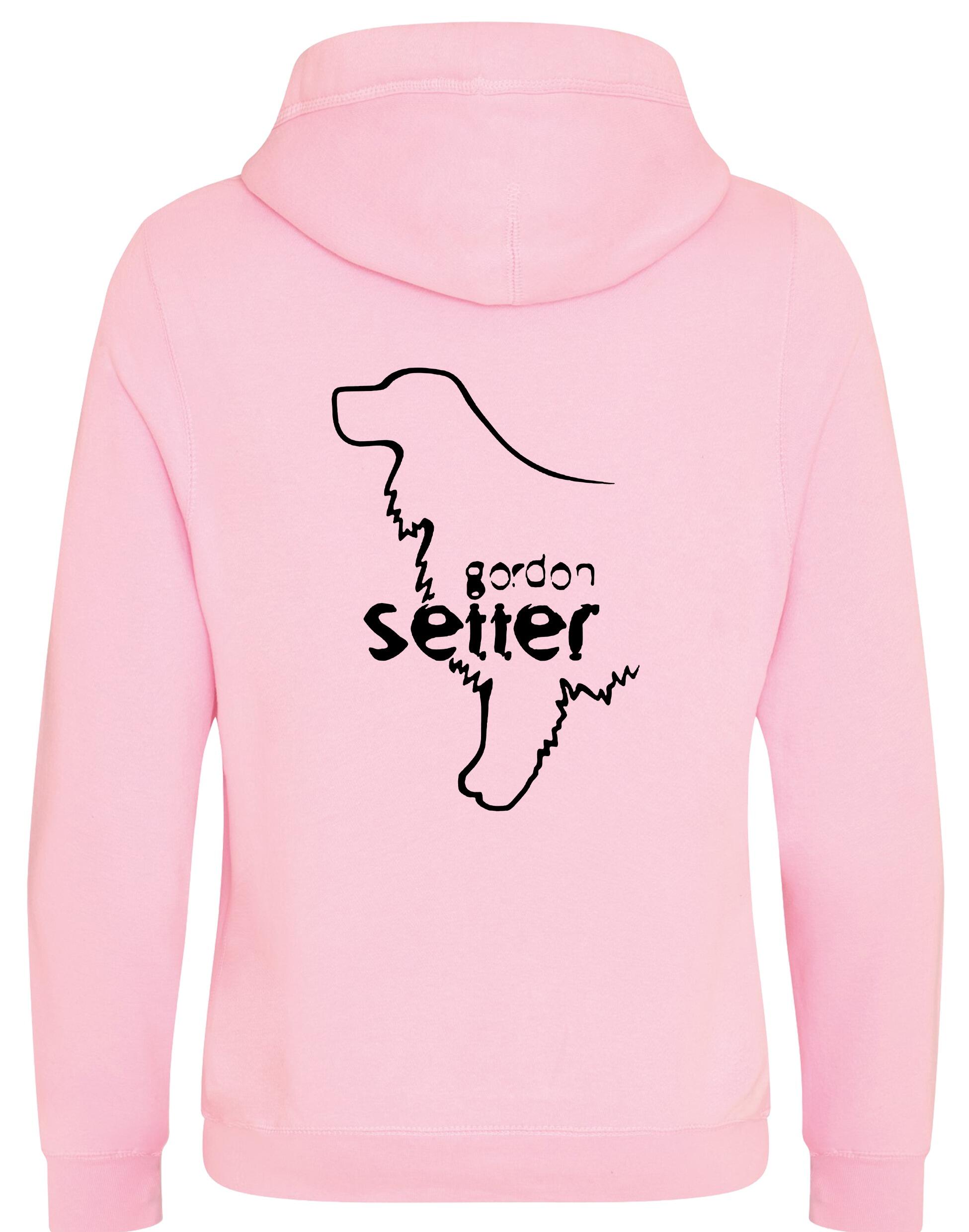 Unisex crossneck pullover hoodie featuring an exclusive Gordon Setter design, brushed fleece lining, spacious kangaroo pocket, and modern crossneck style for warmth and comfort.