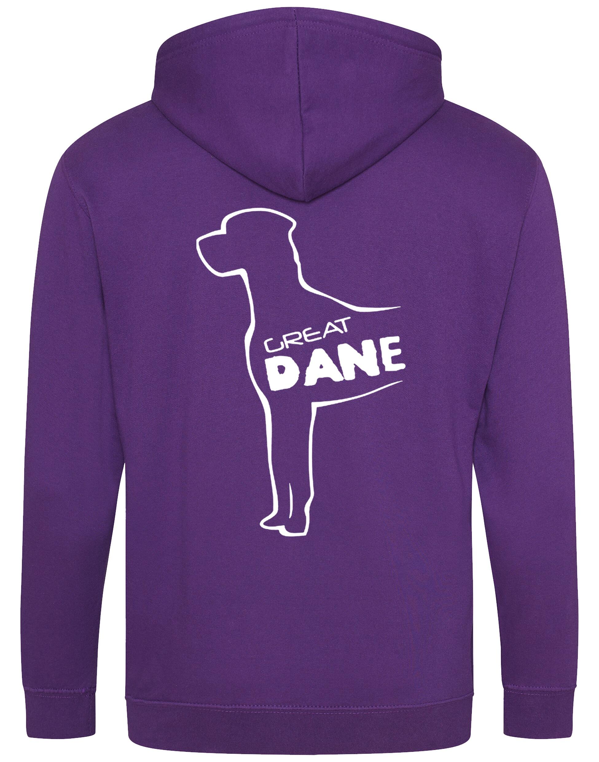Zipped hoodie featuring exclusive Great Dane artwork, crafted from heavy-blend fabric with a brushed fleece interior, full-zip closure, and spacious front pockets.