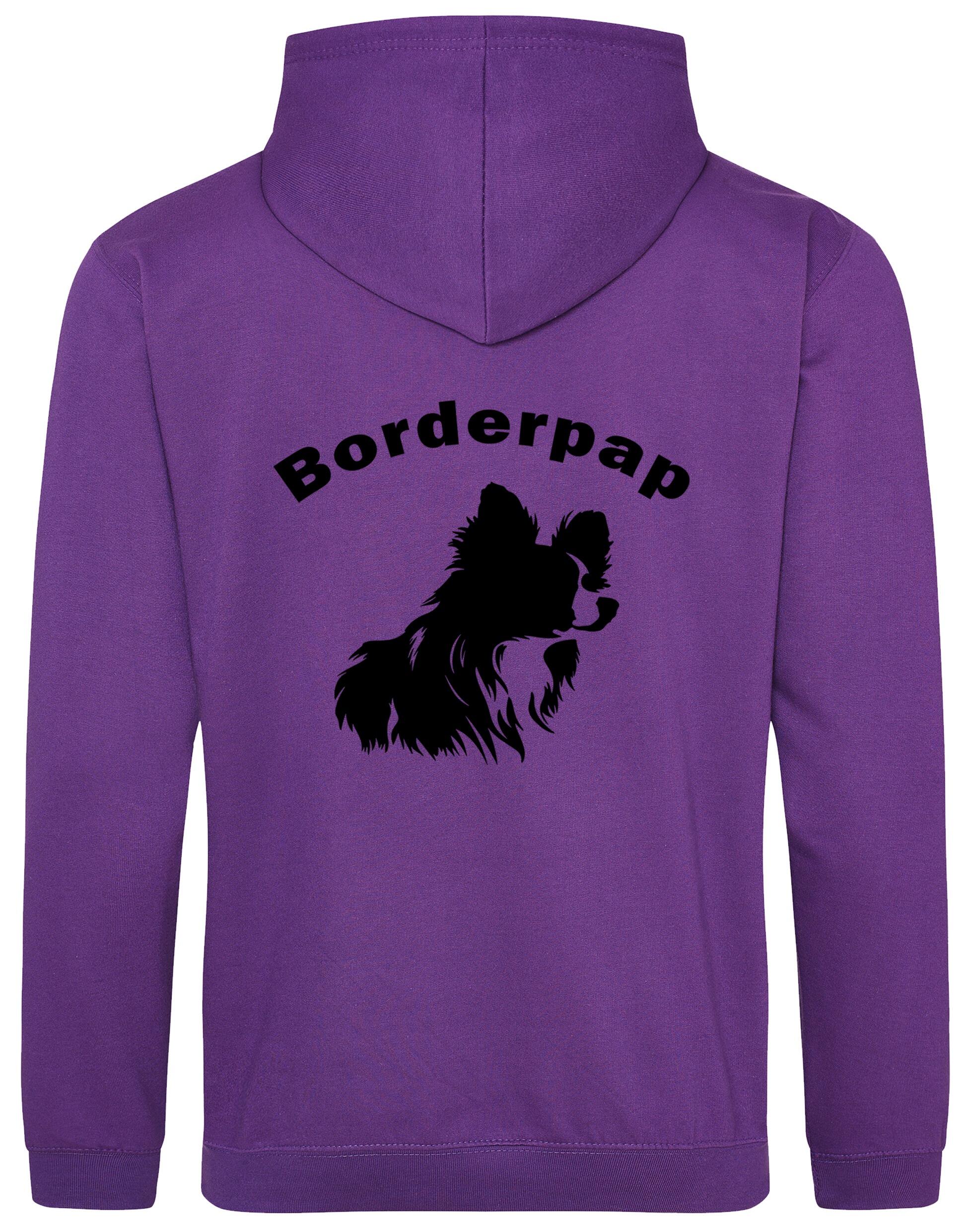 Border Pap Design Pullover Hoodie – Featuring exclusive Border Pap artwork, paw prints, and optional personalization for dog lovers.