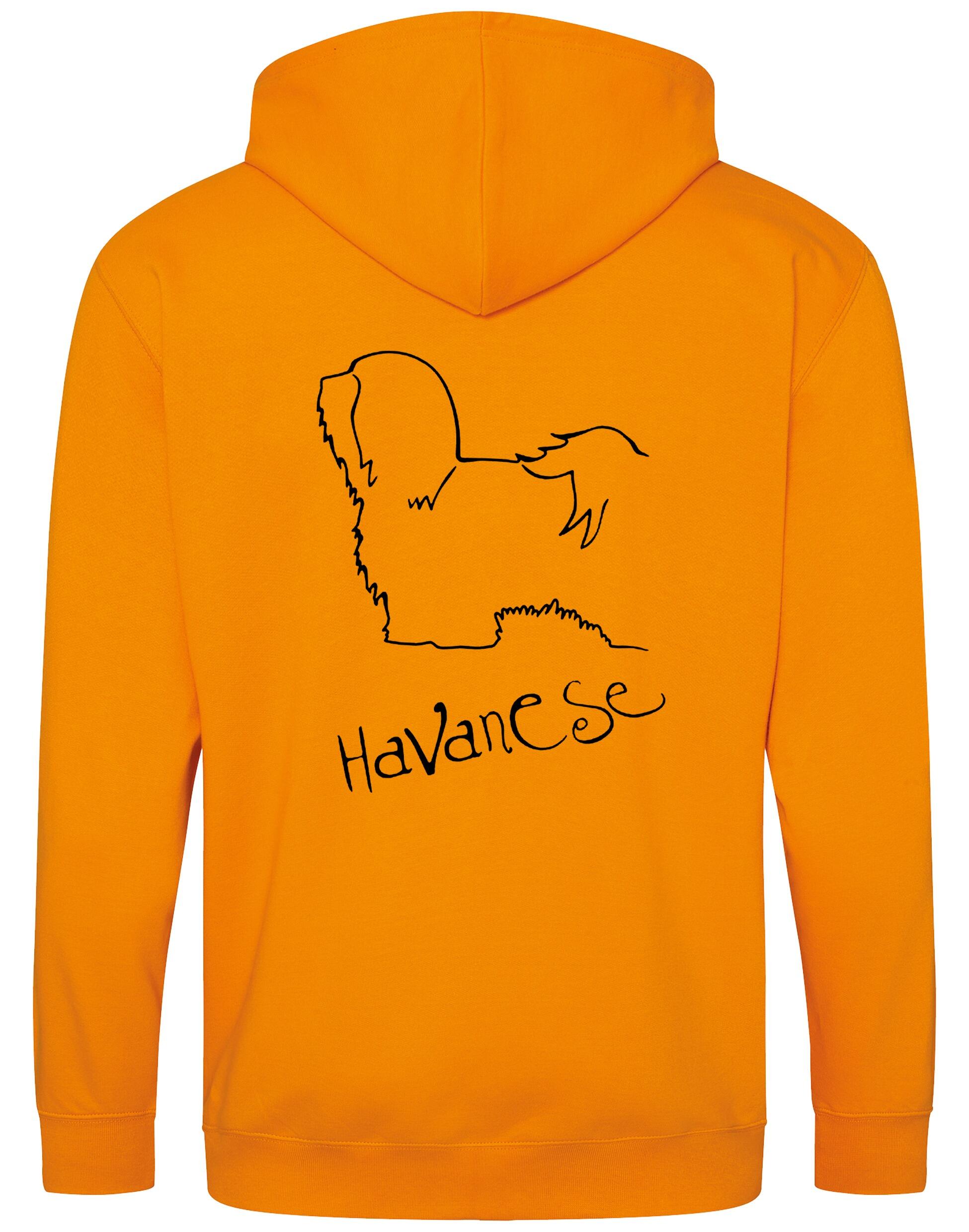 Havanese Zipped Hoodie – Cozy and stylish full-zip hoodie featuring exclusive Havanese artwork, perfect for breed enthusiasts.