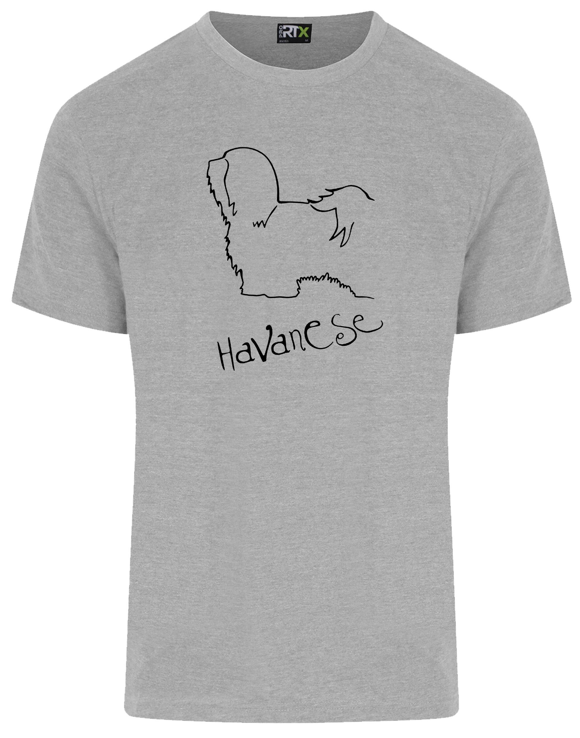 Unisex Roundneck T-shirt featuring a detailed Havanese graphic – stylish and comfortable apparel for Havanese lovers.