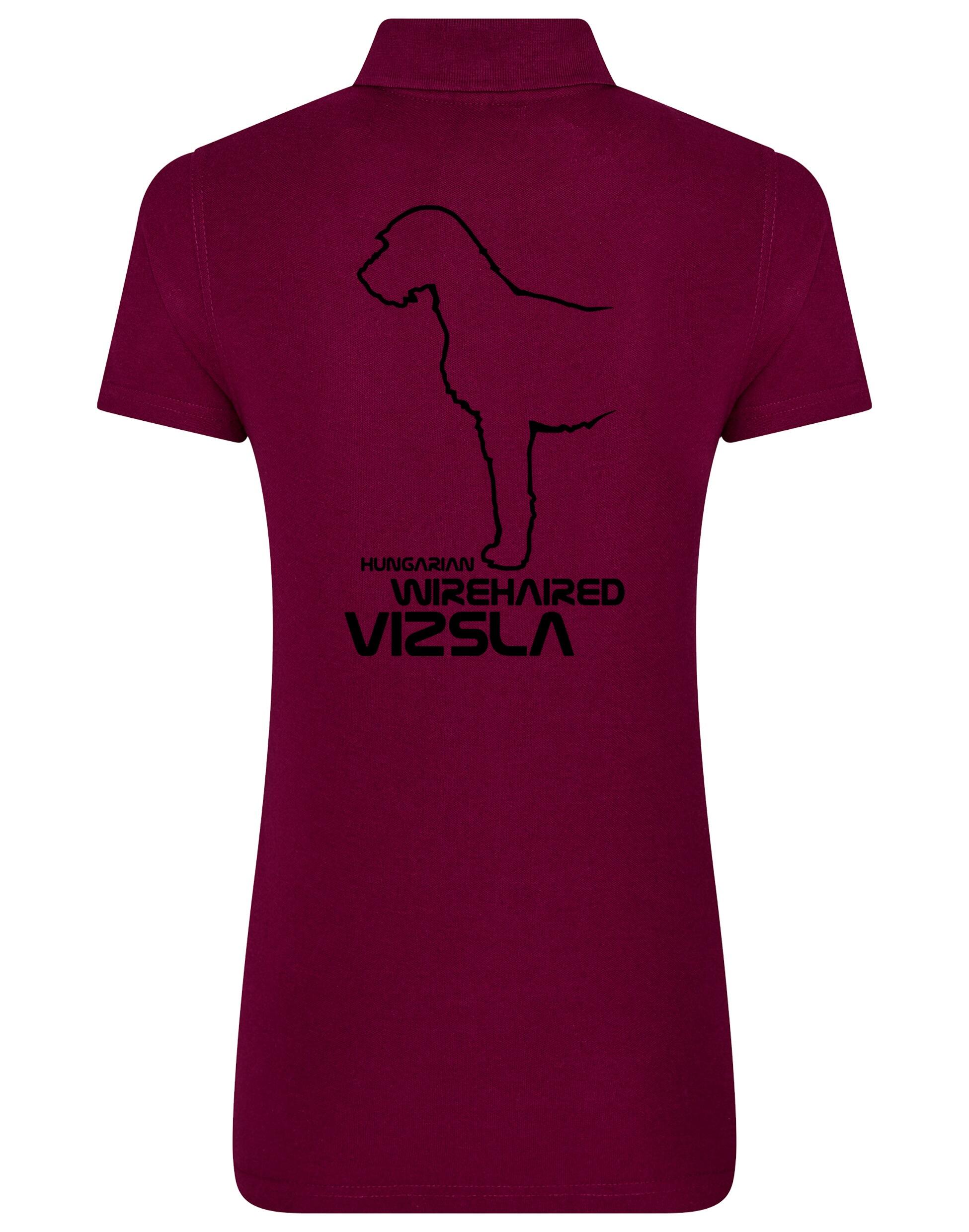 Hungarian Wirehaired Vizsla Women’s Cotton Polo featuring an exclusive breed design with a breathable, lightweight fabric.