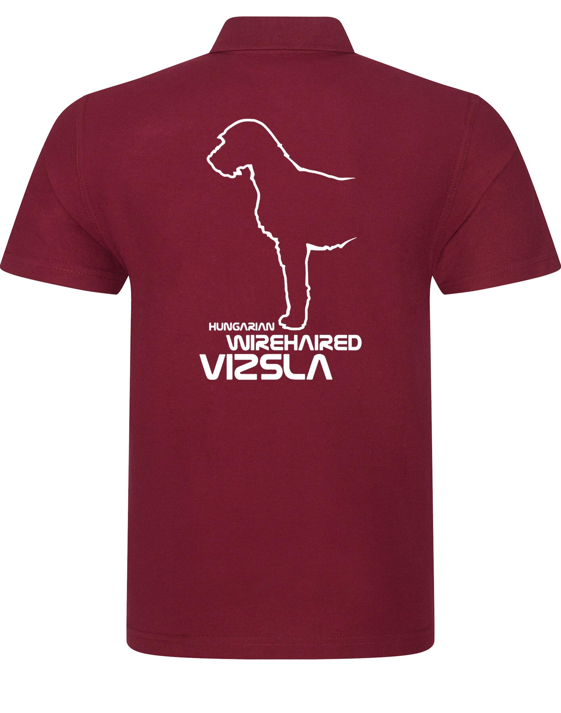 Hungarian Wirehaired Vizsla Unisex Cotton Polo with exclusive breed design and lightweight, breathable fabric.