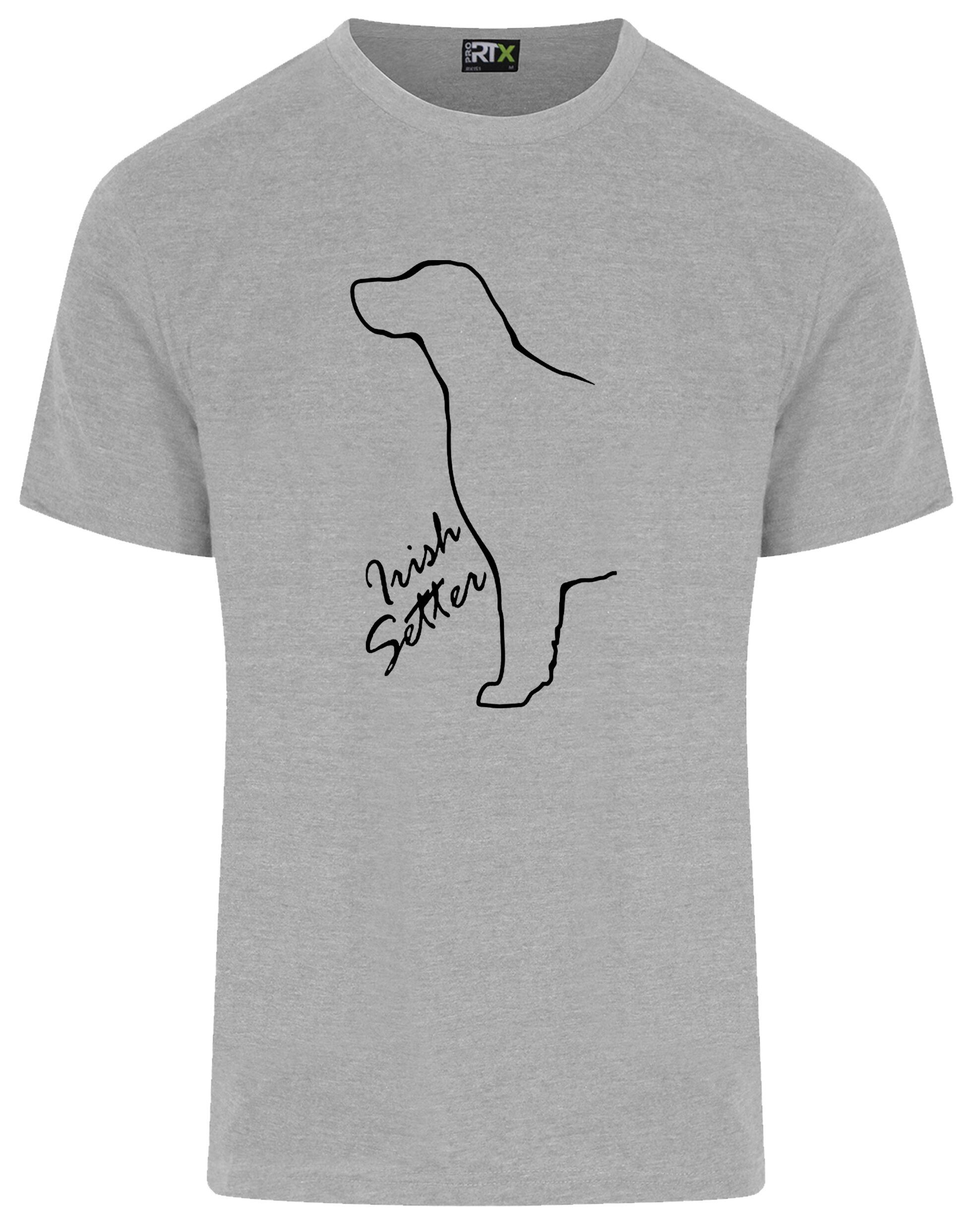 Irish Setter Unisex Roundneck T-shirt featuring detailed breed artwork on breathable cotton fabric with a relaxed fit for versatile wear.