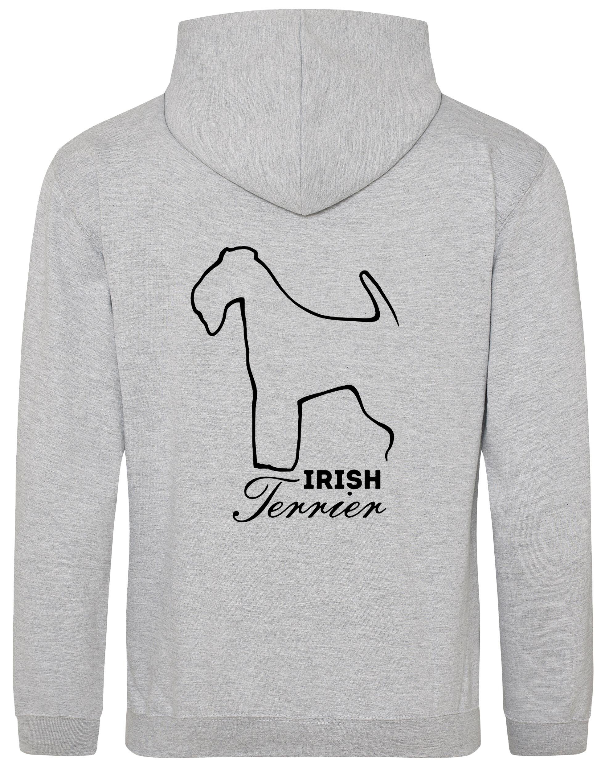 Irish Terrier Design Pullover Hoodie featuring exclusive breed artwork, heavy-blend fabric, and cozy fleece lining for warmth and style.