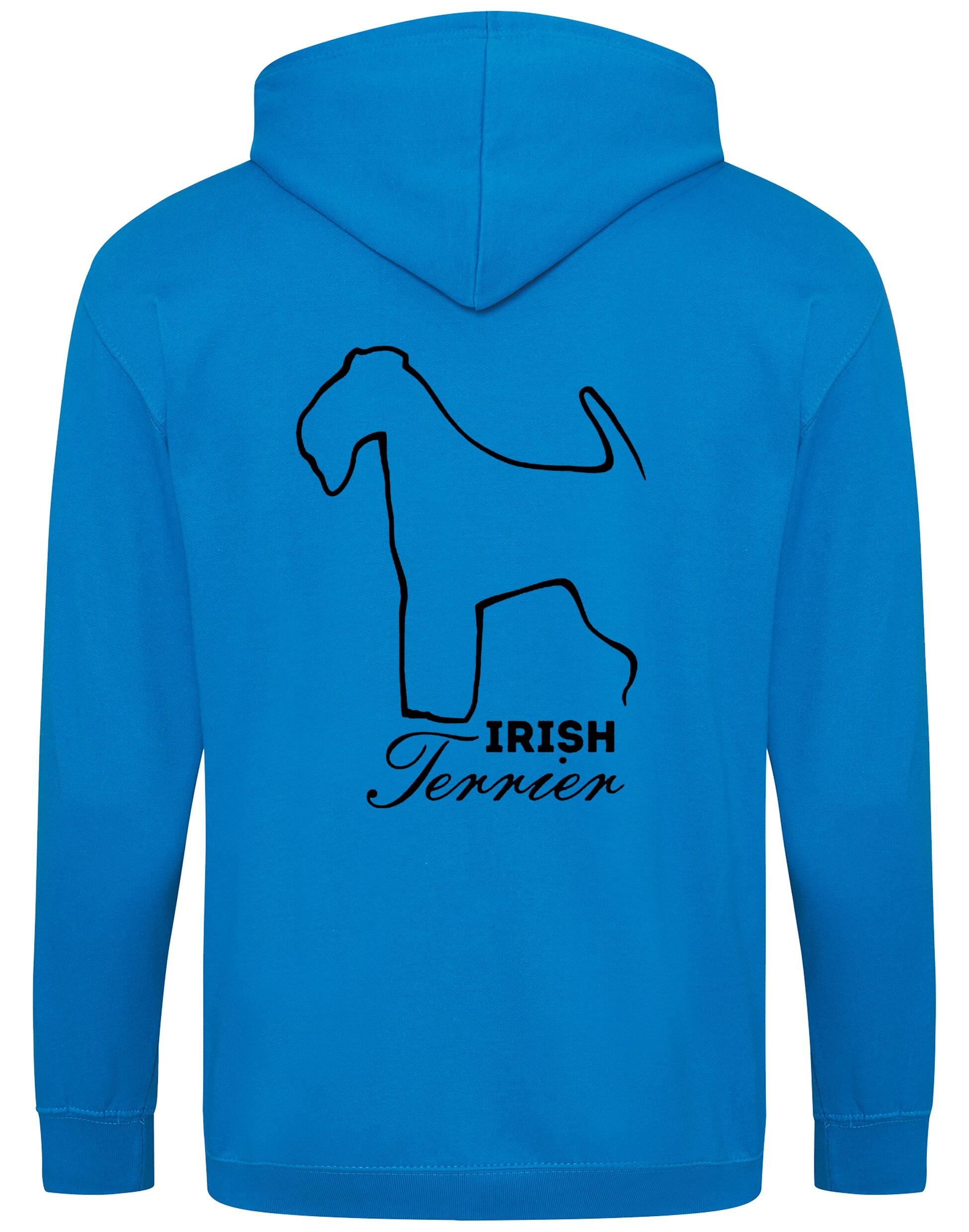 Irish Terrier Zipped Hoodie featuring exclusive breed artwork, practical full-zip design, and customizable options for a personalized touch.