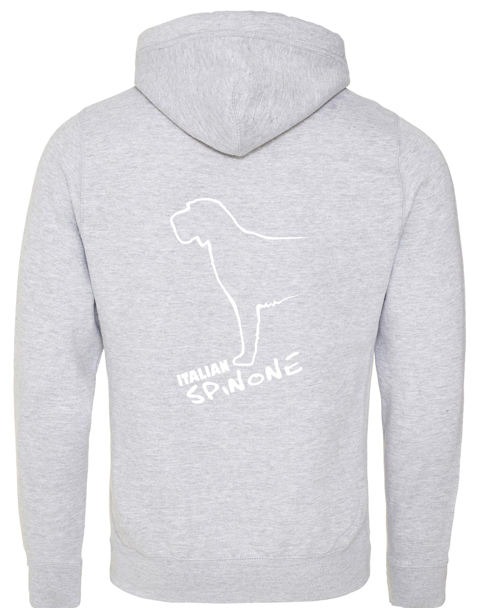 Italian Spinone crossneck pullover hoodie featuring exclusive breed artwork, cozy brushed fleece interior, and modern design details for comfort and style.