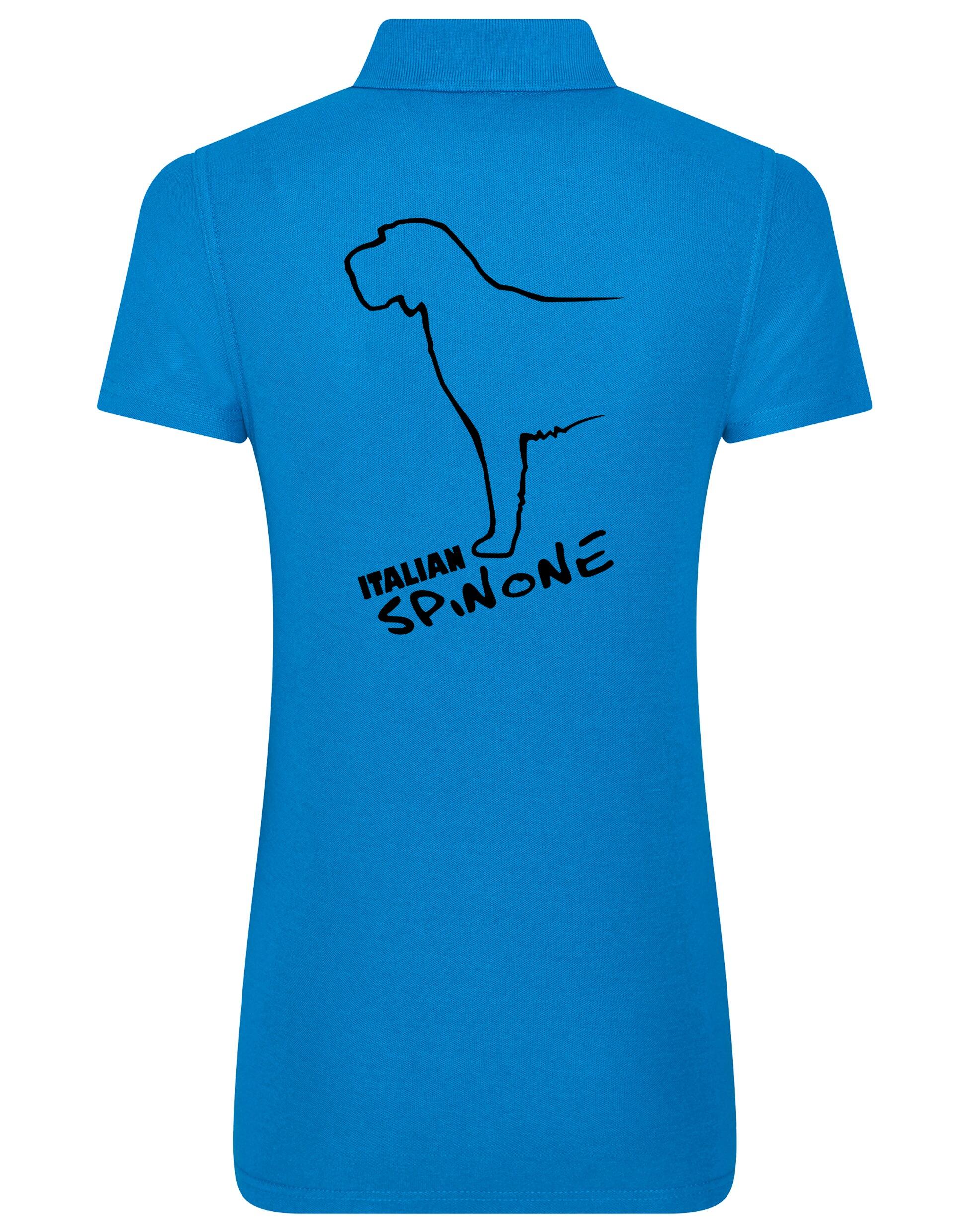 Women’s Cotton Polo featuring Italian Spinone design with exclusive breed artwork, breathable cotton fabric, and a flattering feminine fit for casual comfort and style.