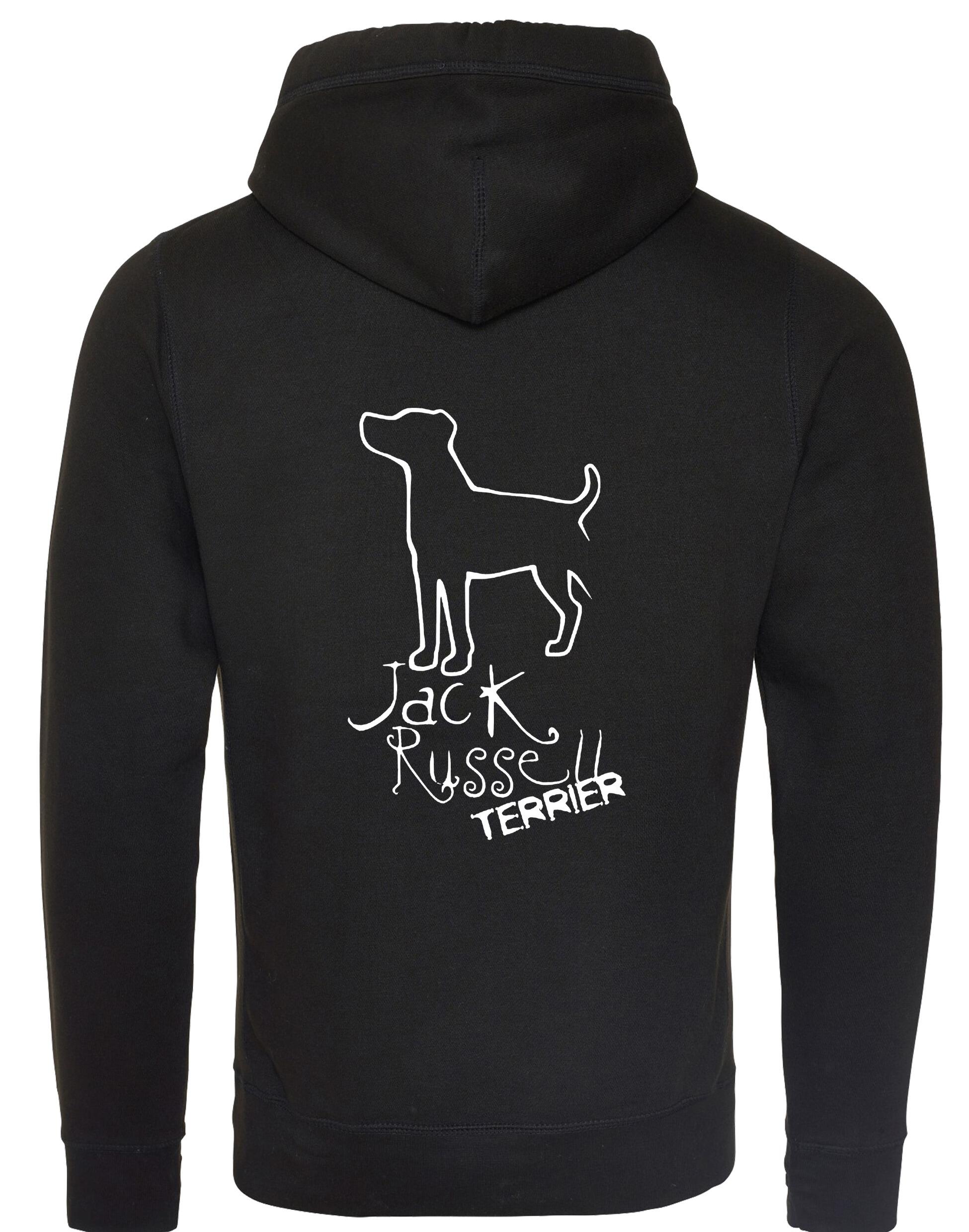 Jack Russell Terrier Crossneck Pullover Hoodie with exclusive breed artwork, cozy brushed fleece fabric, and a modern unisex design.